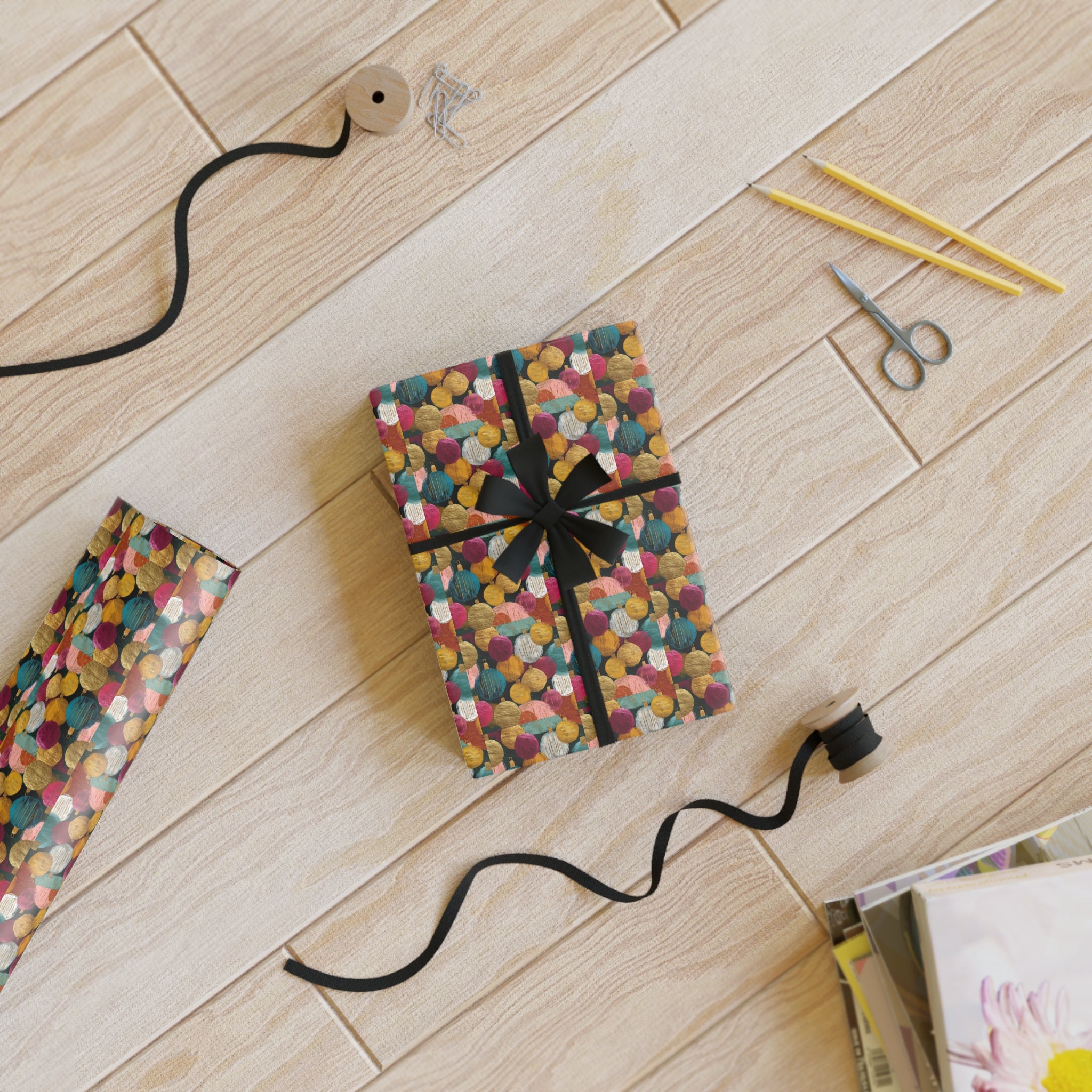 Colorful Confetti Gift Wrap Roll — Festive Party & Birthday Wrapping Paper