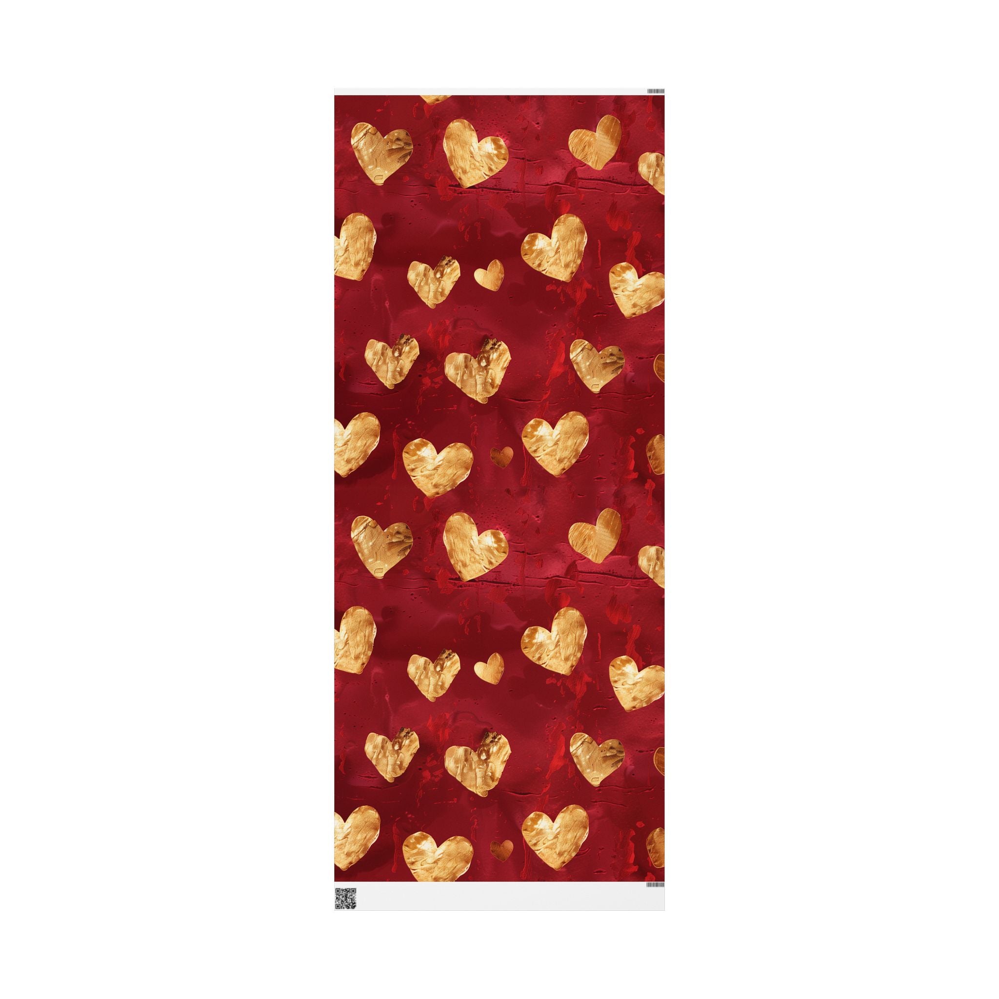 Valentine Red & Gold Heart Wrapping Paper — Romantic Gift Wrap for Valentine’s Day, Anniversaries, Weddings