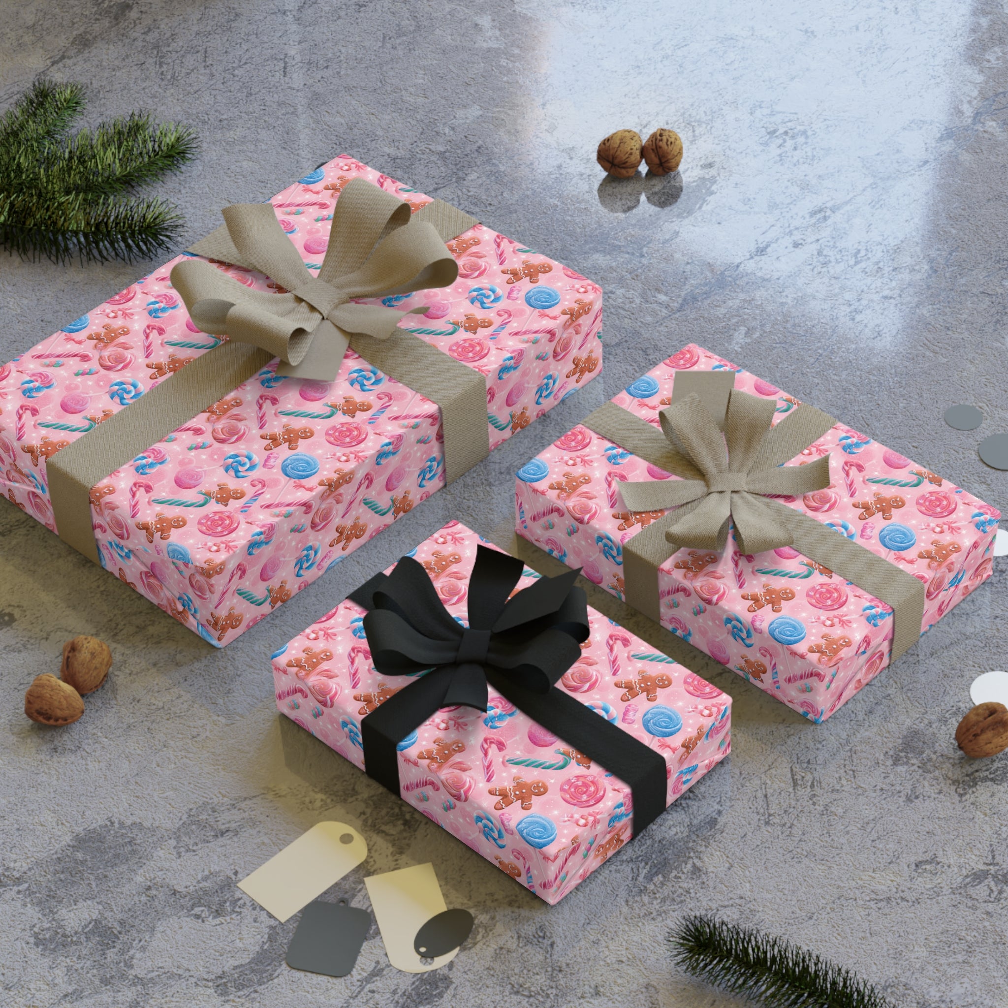 Pink Floral Gift Wrap Roll – Cute Hearts & Flowers Wrapping Paper for Birthdays, Baby Showers, Valentine’s Day