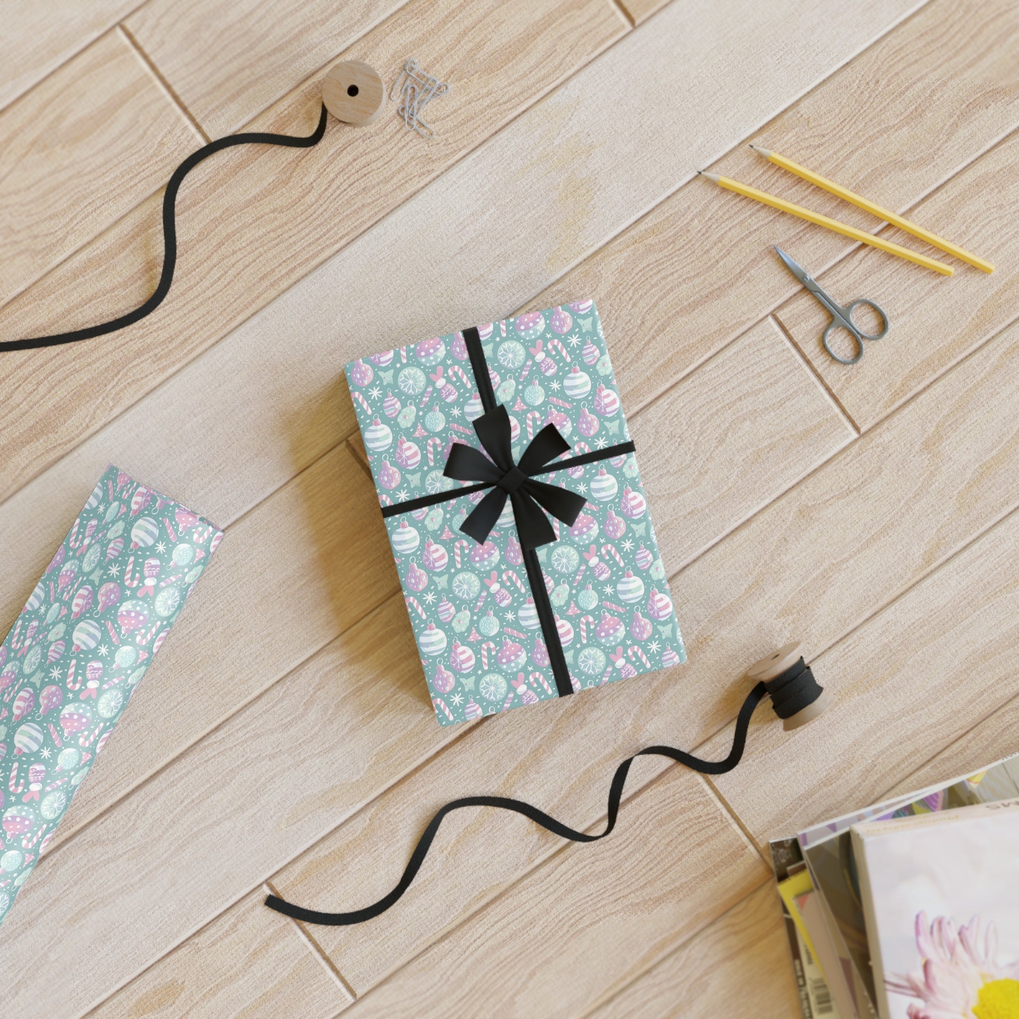 Pastel Seashell Wrapping Paper Roll — Beach-Themed Gift Wrap
