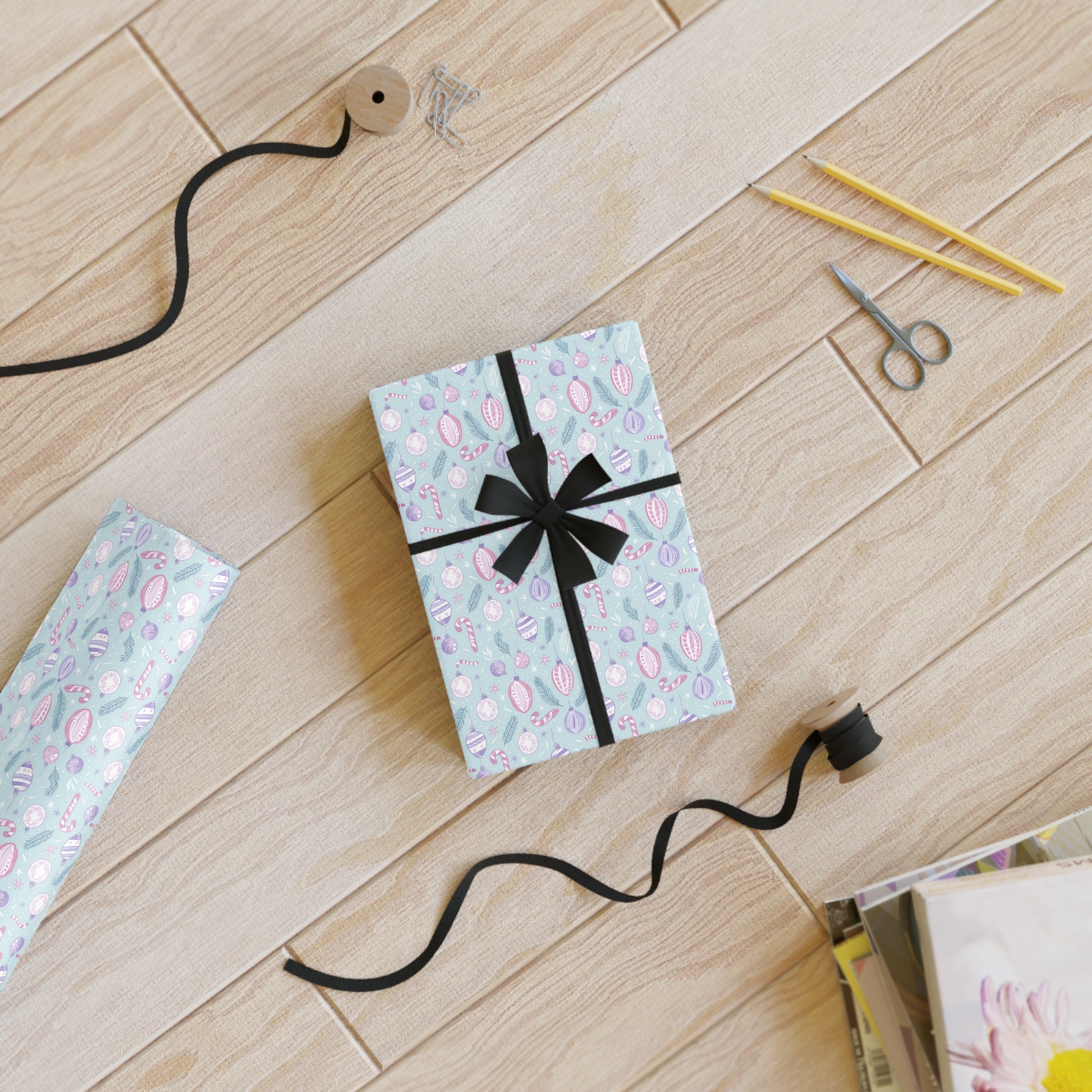 Pastel Bunny Easter Wrap — Floral Bunny Gift Wrapping Paper Roll