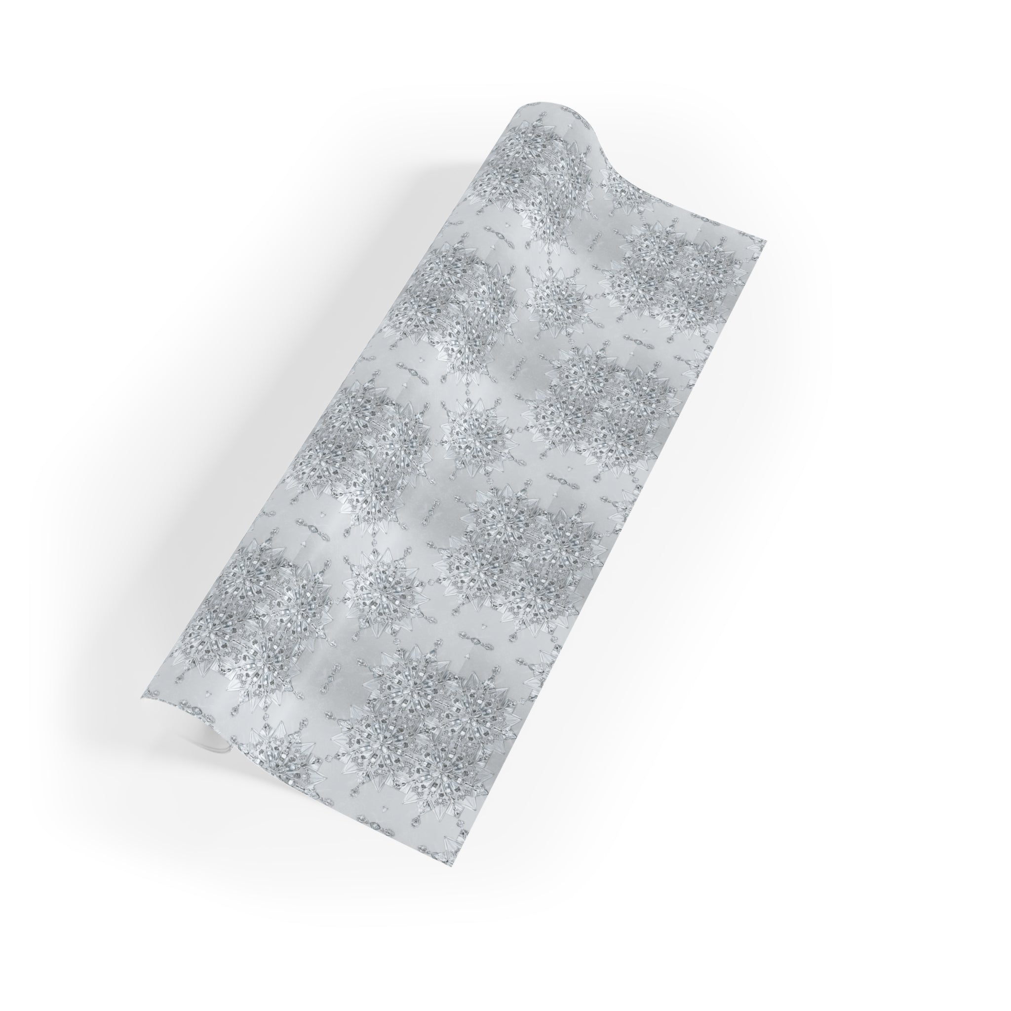 Silver Snowflake Wrapping Paper Roll — Elegant Winter Gift Wrap