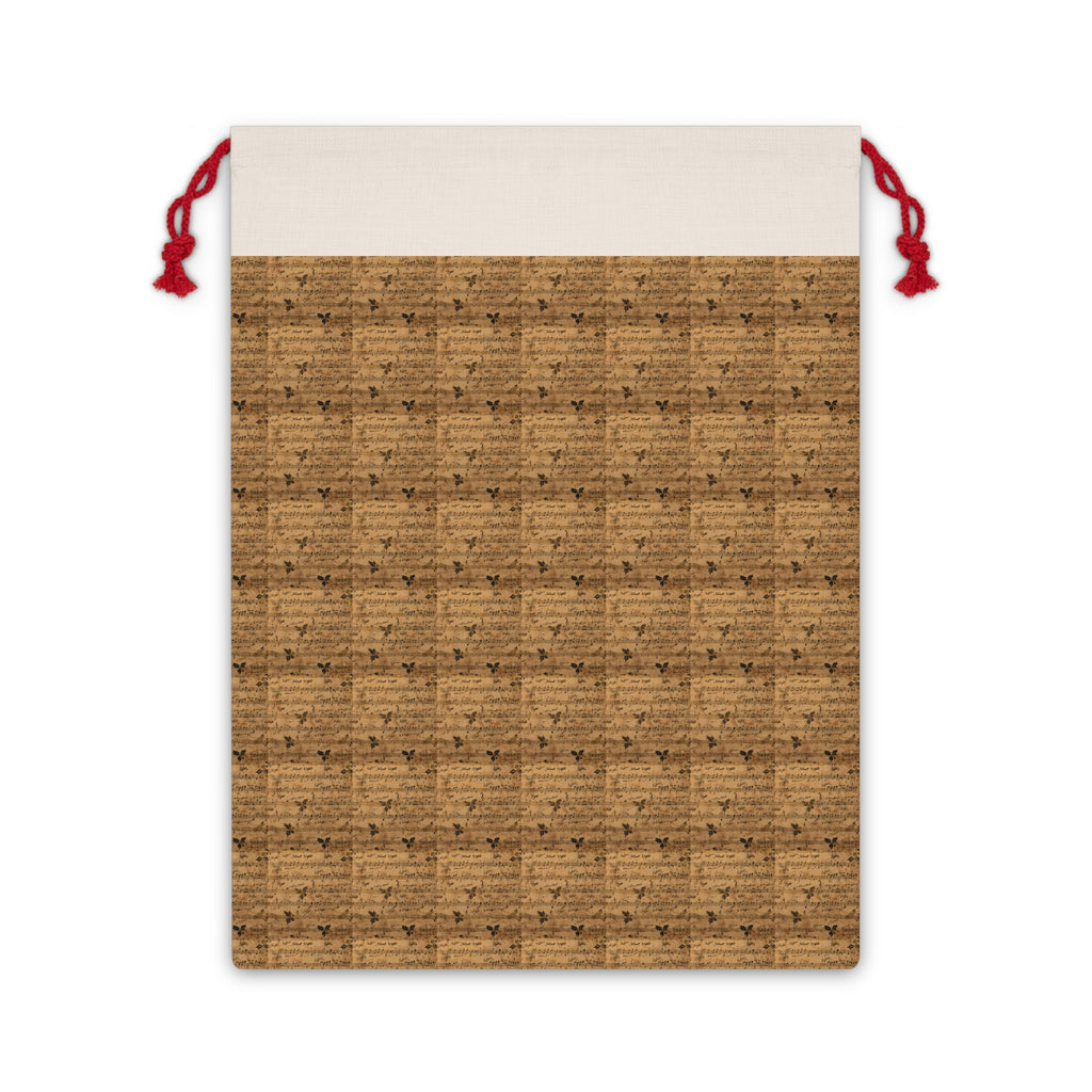 Rustic Cork Pattern Gift Bag — Drawstring Pouch for Eco-Friendly Wrapping, Holiday & Event Favors