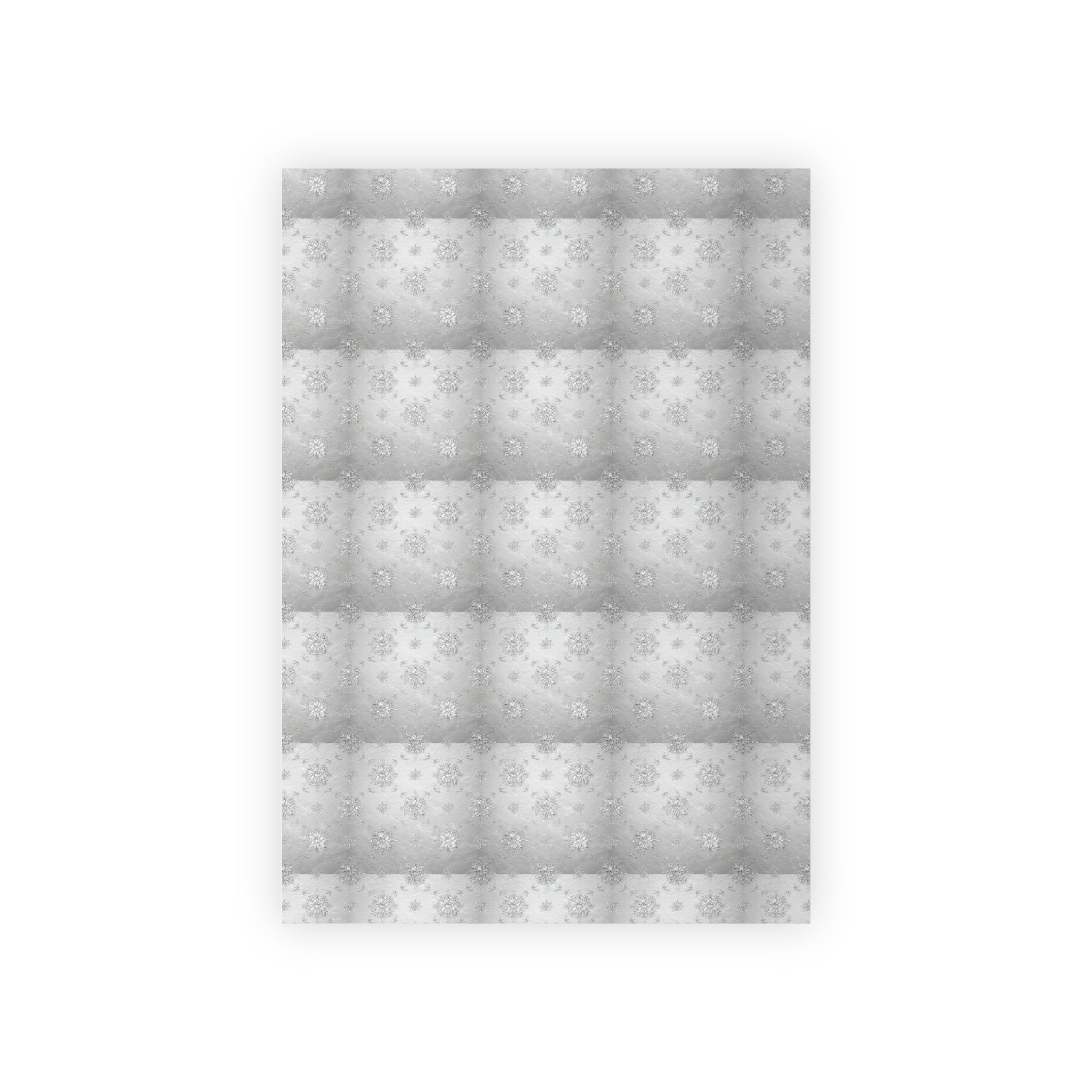 Silver Snowflake Wrapping Paper Roll - Elegant Holiday Gift Wrap