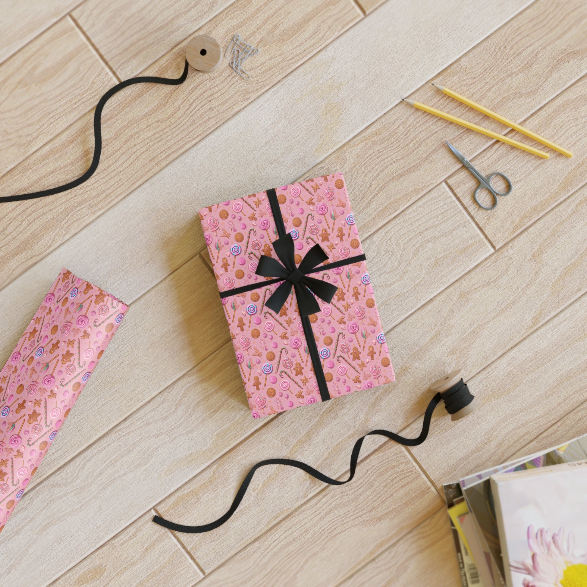 Pink Floral Gift Wrap Roll — Cute Flower Wrapping Paper for Birthdays & Mother’s Day