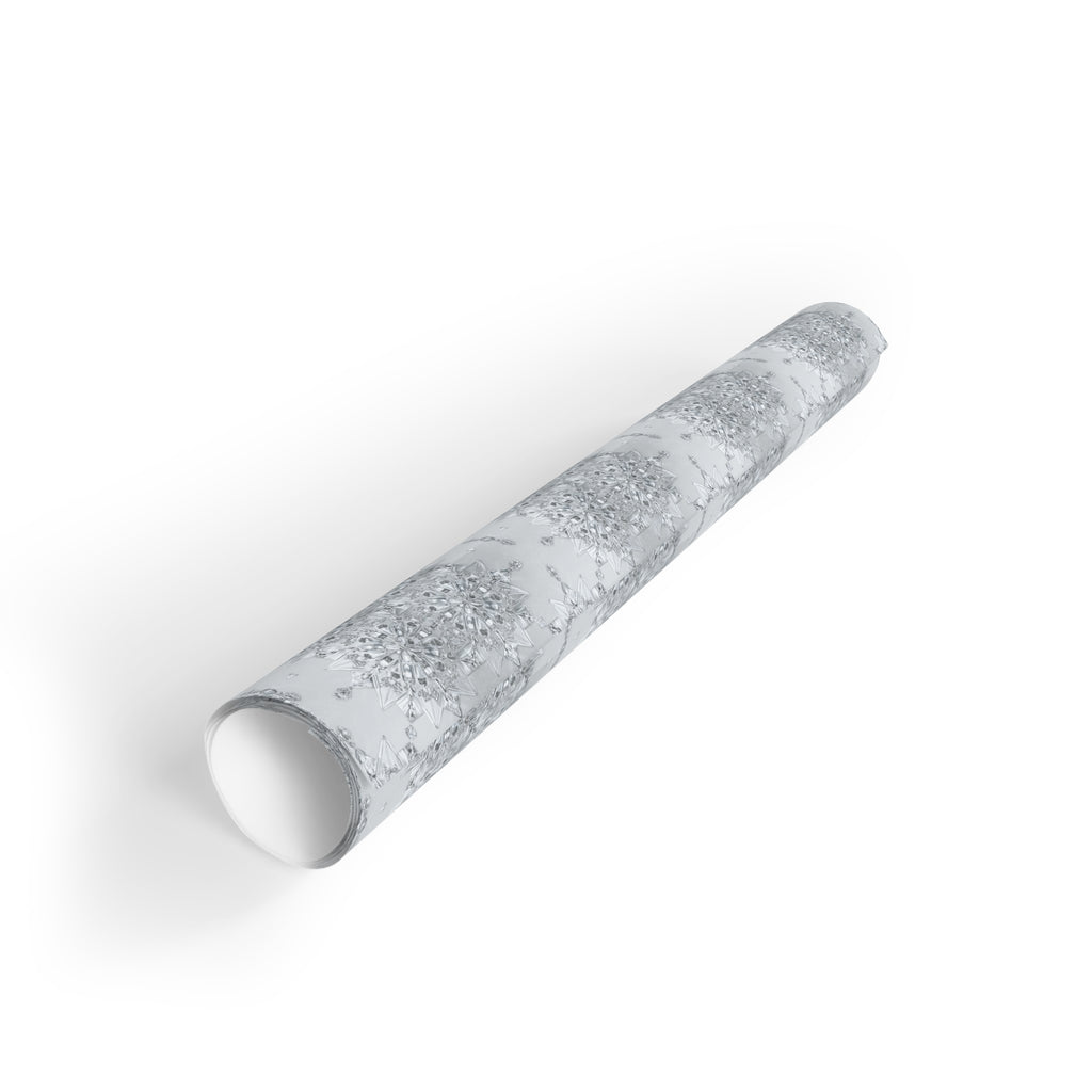 Silver Snowflake Wrapping Paper Roll — Elegant Winter Gift Wrap