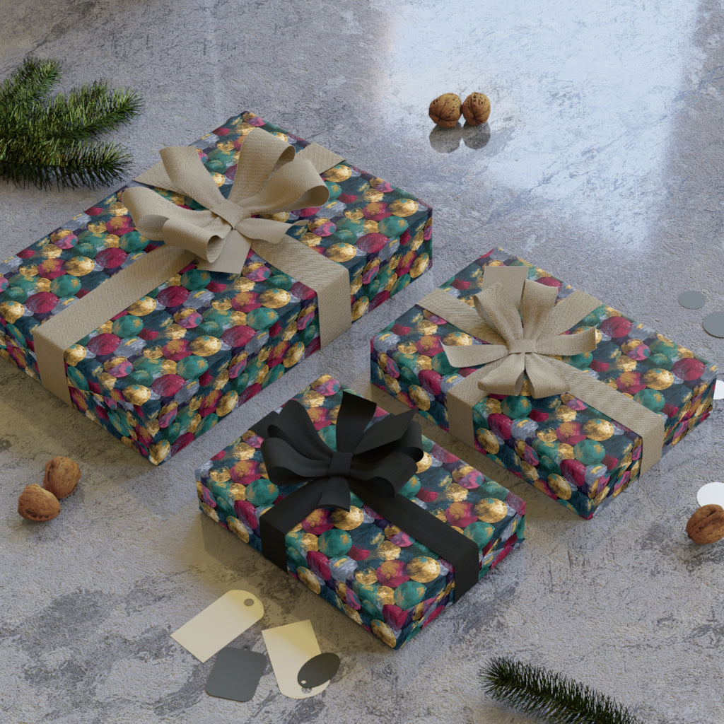 Colorful Confetti Gift Wrap Roll — Festive Balloon Dot Wrapping Paper