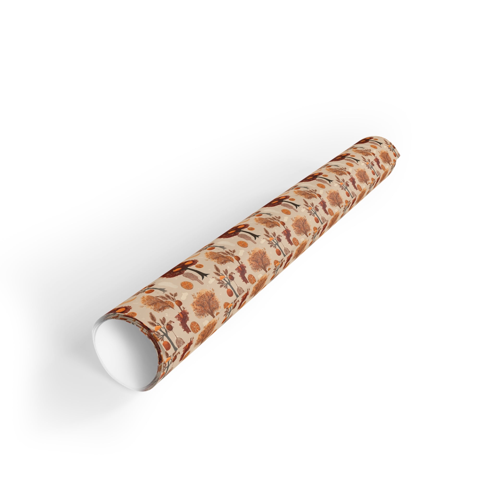 Autumn Woodland Trees Gift Wrap Roll — Rustic Fall Gift Wrapping Paper