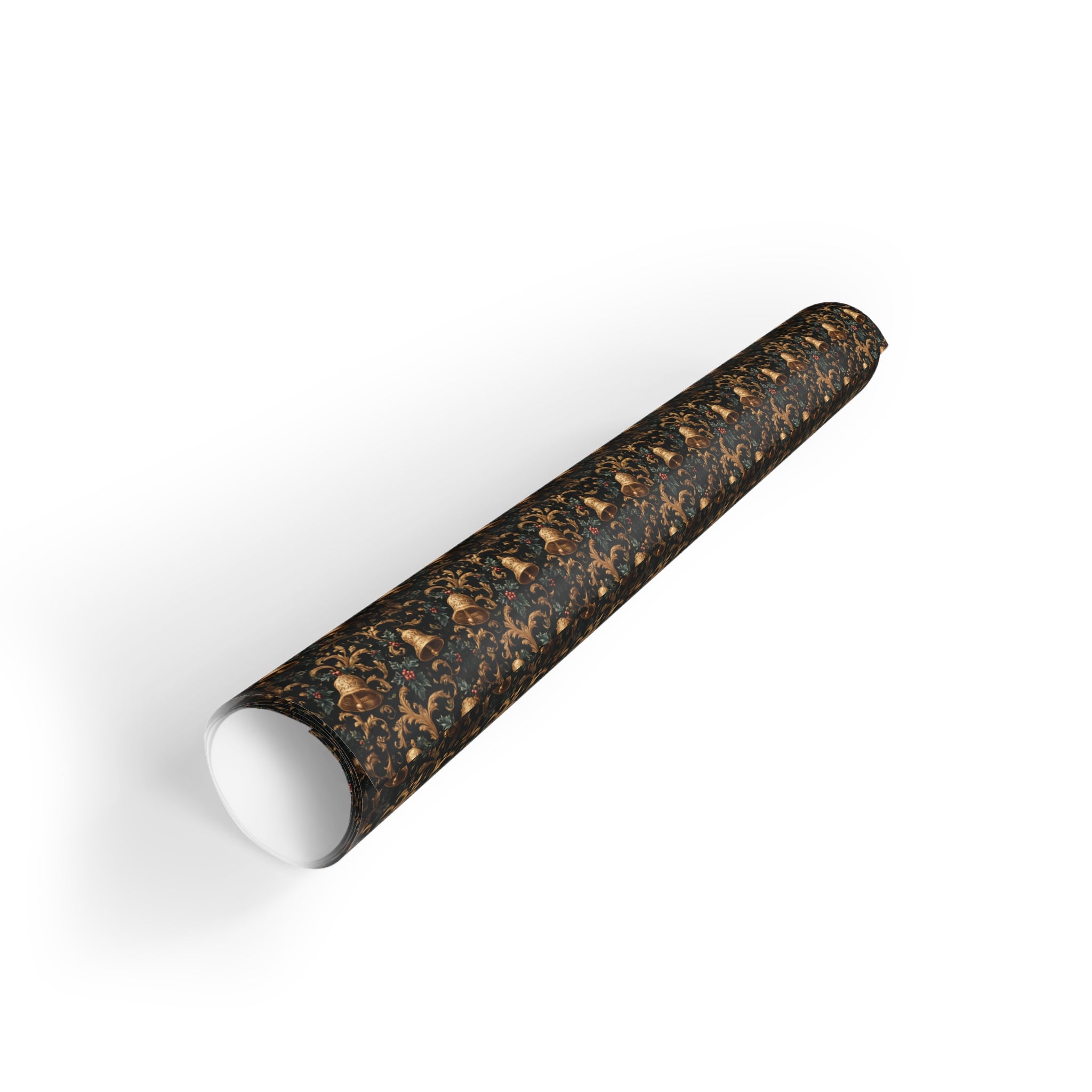 Elegant Black & Gold Floral Gift Wrap Roll — Luxe Wrapping Paper for Weddings, Anniversaries, and Holidays
