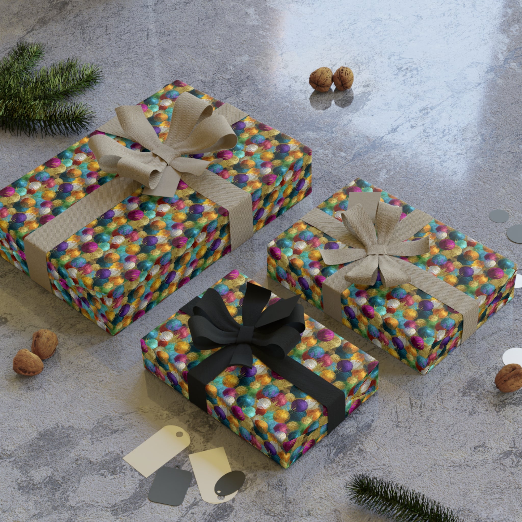 Colorful Confetti Gift Wrap Roll — Party Celebration Wrapping Paper