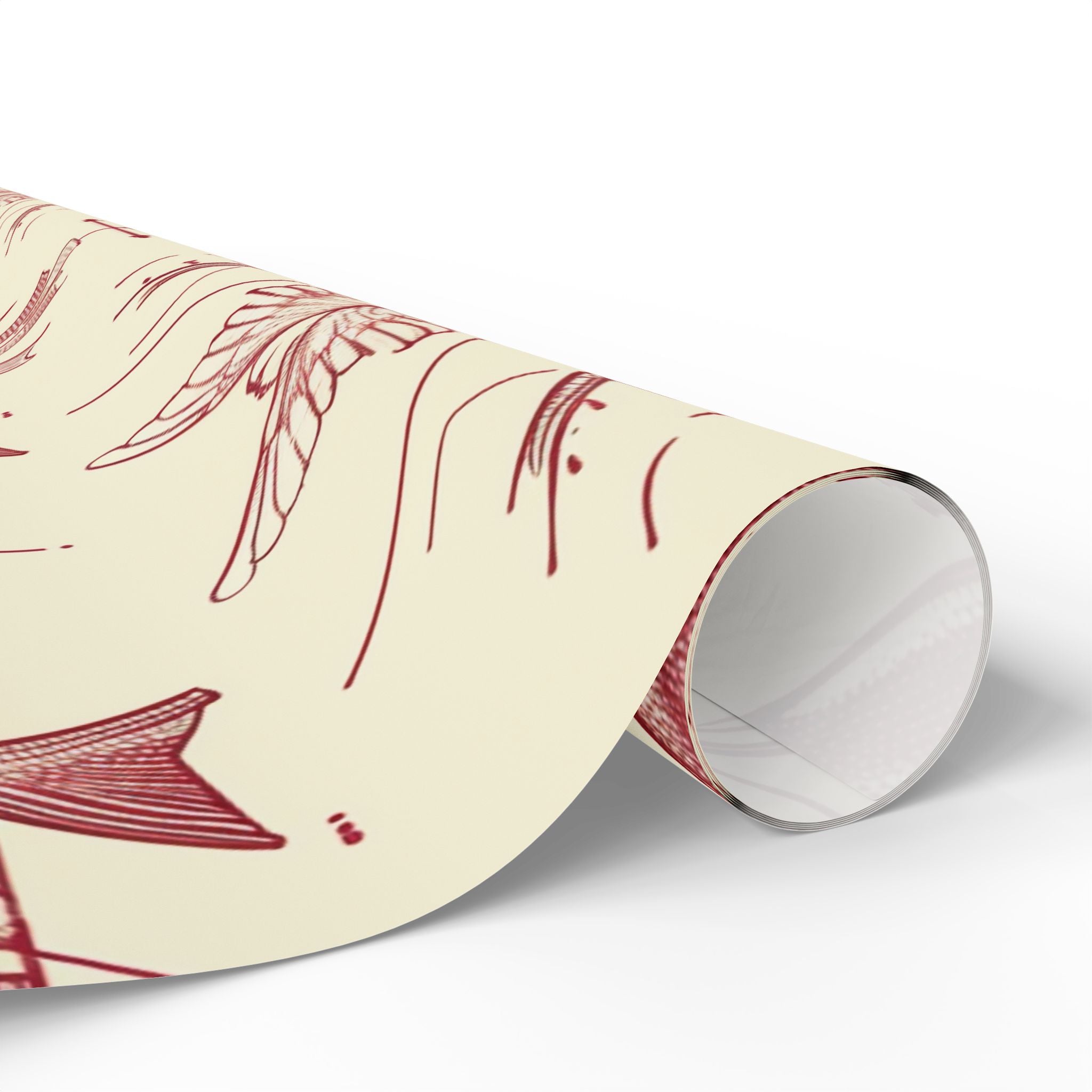Valentine Vintage Heart & Arrow Wrapping Paper Roll — Romantic Floral Toile Gift Wrap