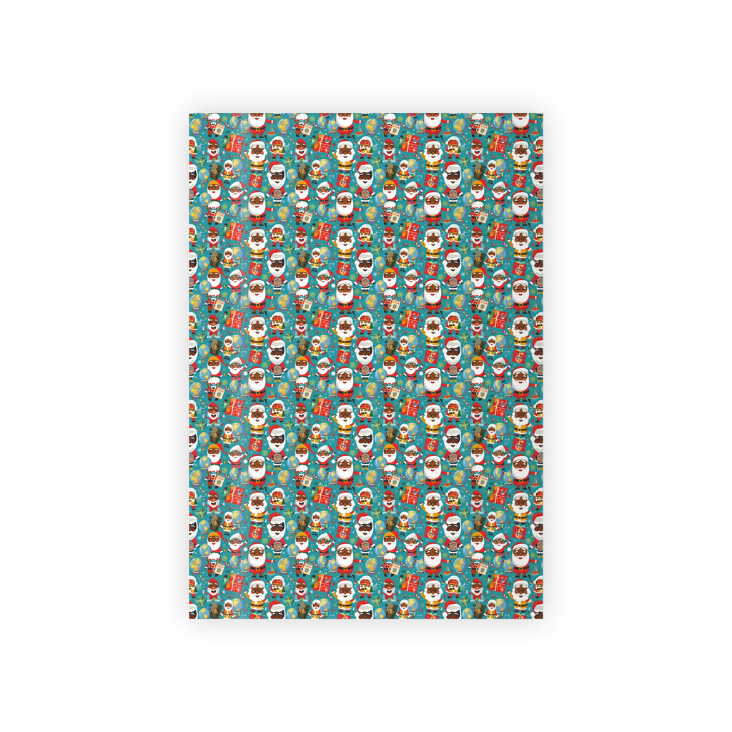 Christmas Santa & Snowman Wrapping Paper Roll — Festive Holiday Gift Wrap