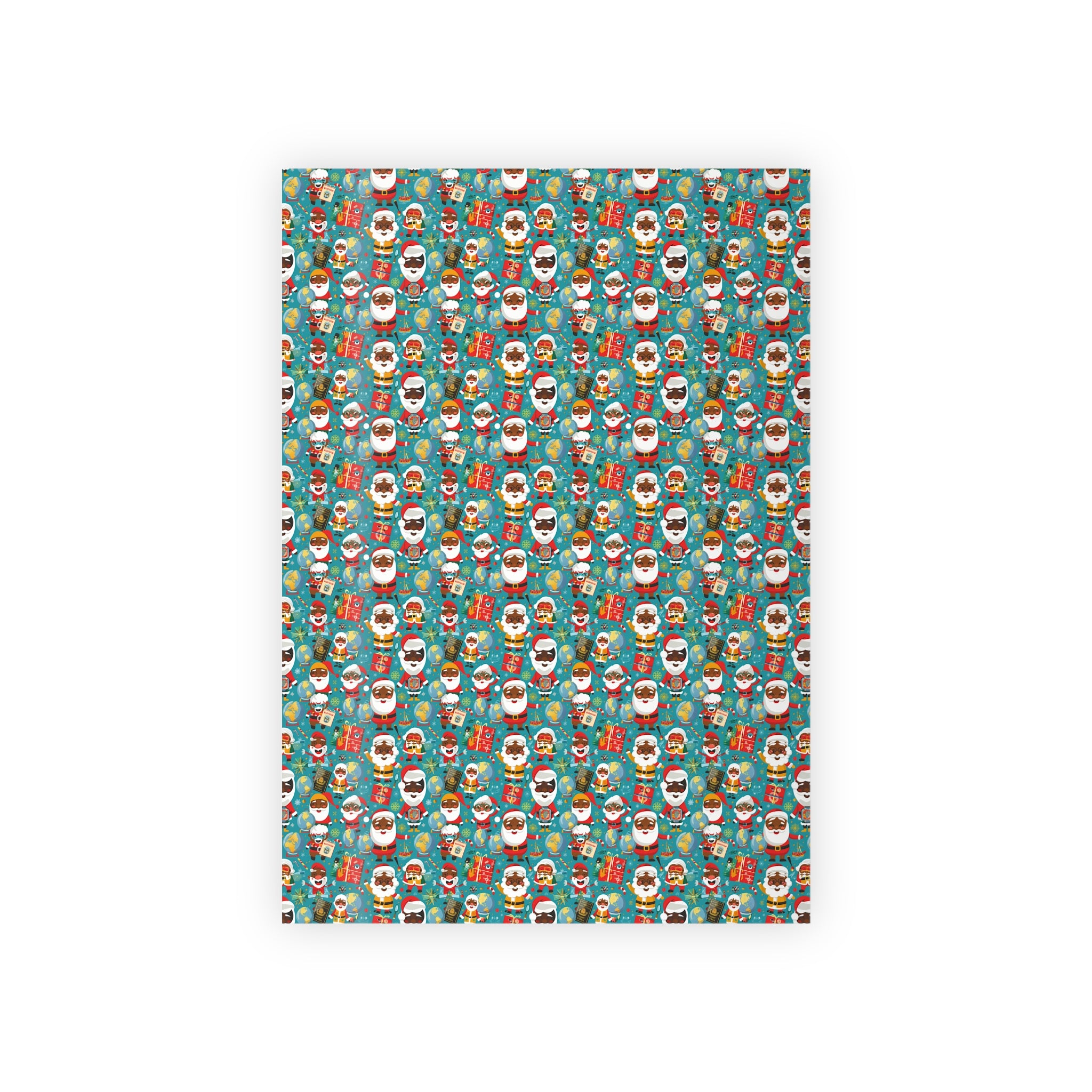 Christmas Santa & Snowman Wrapping Paper Roll — Festive Holiday Gift Wrap