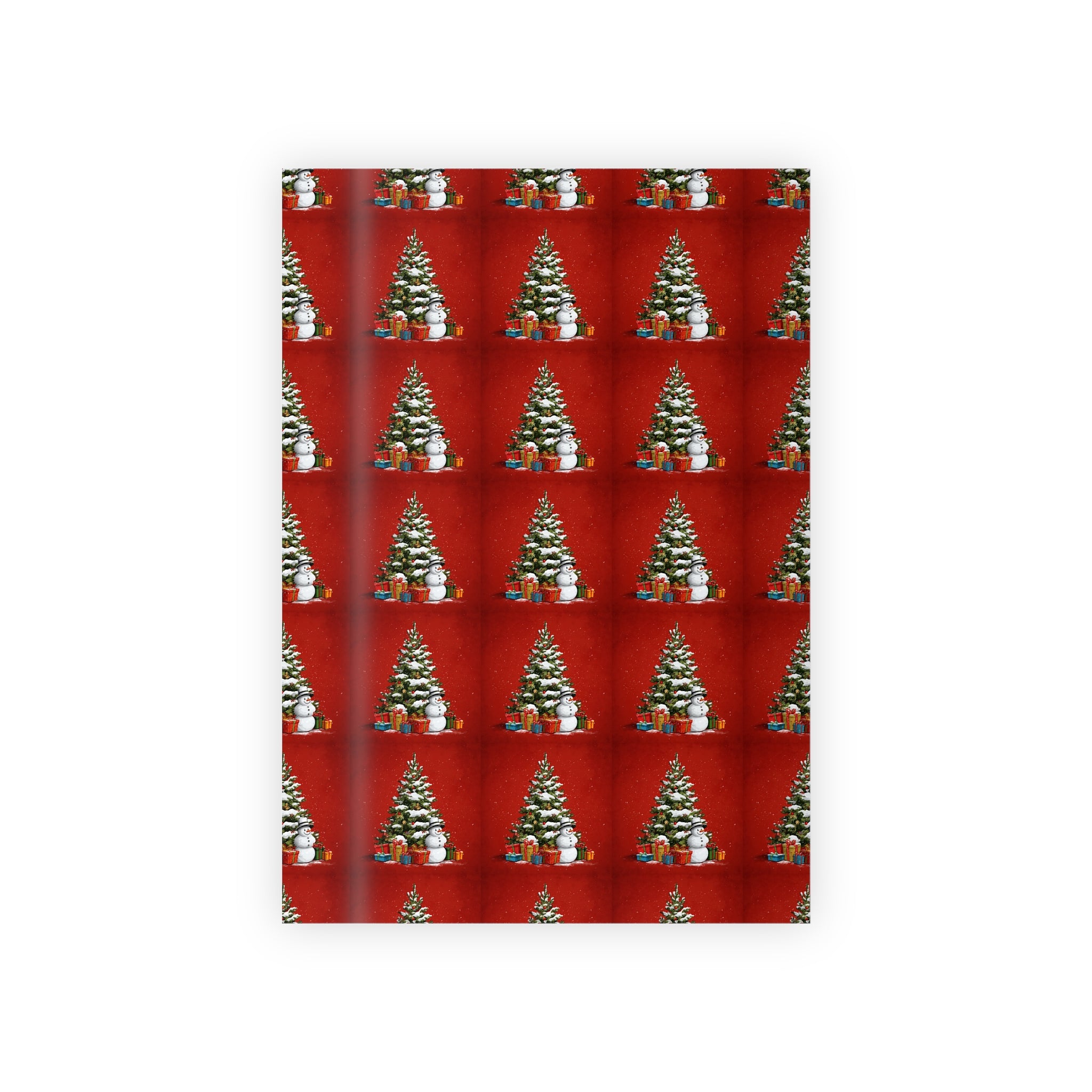 Christmas Tree Red Wrapping Paper Roll — Festive Holiday Gift Wrap