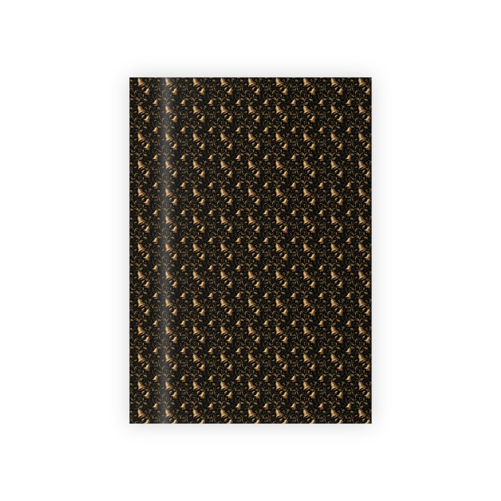 Black & Gold Floral Gift Wrap Roll — Elegant Holiday Wrapping Paper