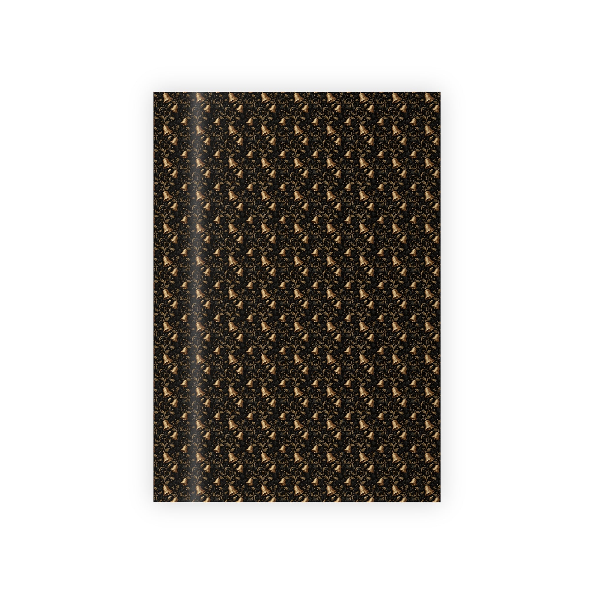 Black & Gold Floral Gift Wrap Roll — Elegant Holiday Wrapping Paper