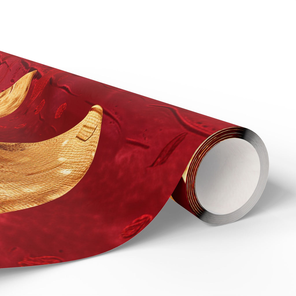 Valentine Red & Gold Heart Wrapping Paper — Romantic Gift Wrap for Valentine’s Day, Anniversaries, Weddings