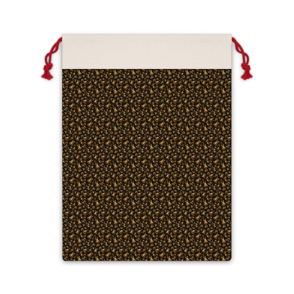 Coffee Bean Pattern Drawstring Gift Bag — Reusable Coffee Lover Gift Sack