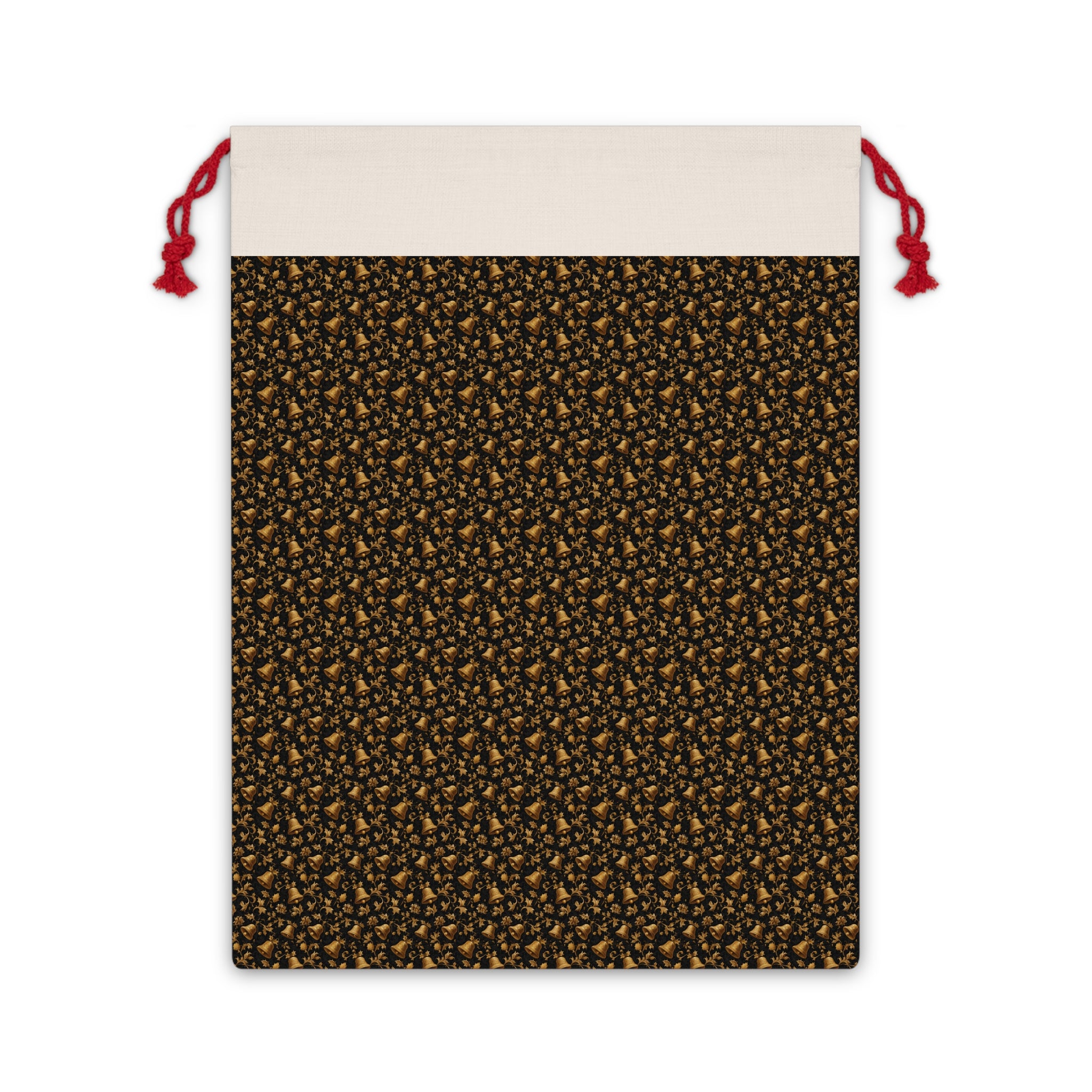 Coffee Bean Pattern Drawstring Gift Bag — Reusable Coffee Lover Gift Sack