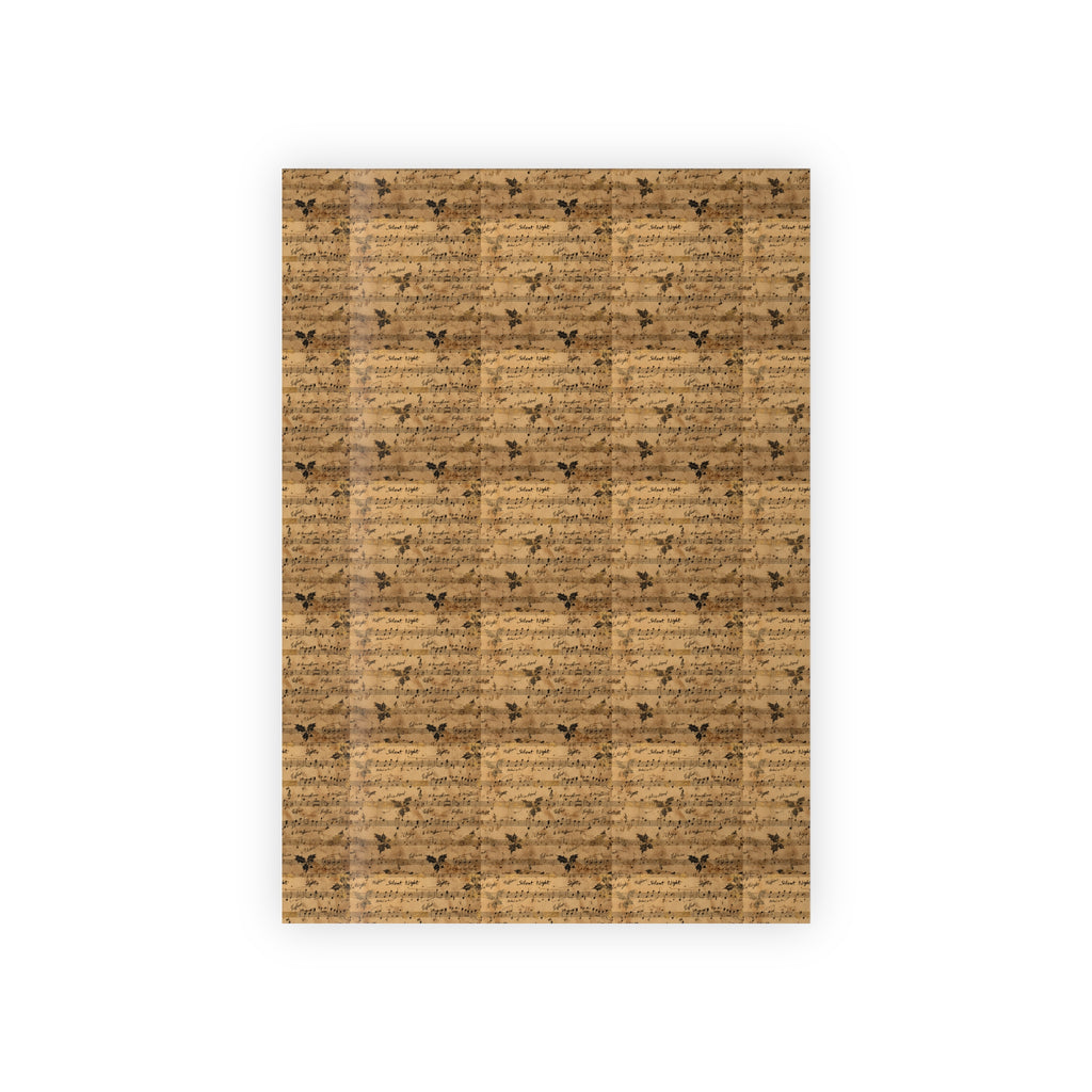 Vintage Script Kraft Wrapping Paper Roll — Rustic Botanical Gift Wrap