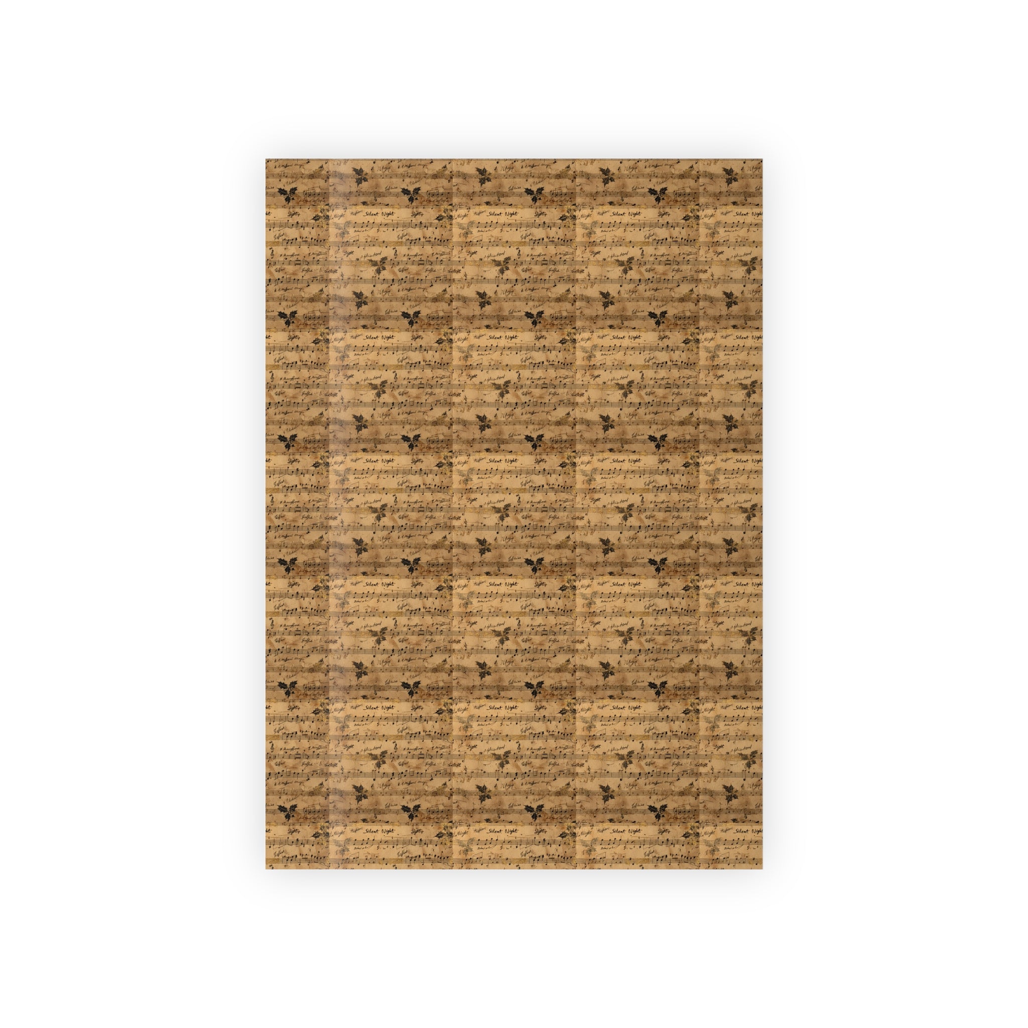 Vintage Script Kraft Wrapping Paper Roll — Rustic Botanical Gift Wrap