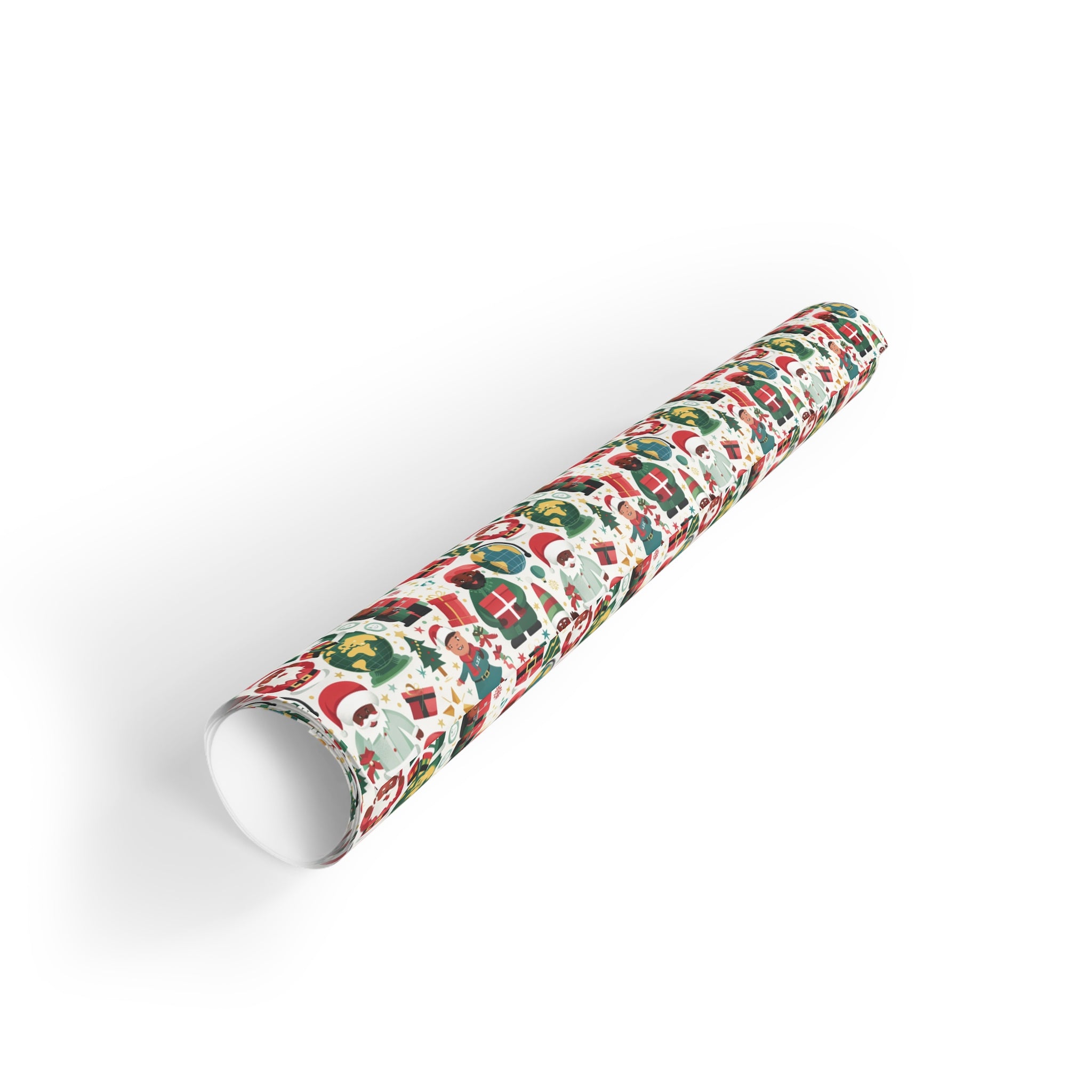 Christmas Santa Pattern Gift Wrap Roll — Festive Holiday Wrapping Paper
