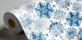 Winter Snowflake Gift Wrap Paper — Blue Holiday Wrapping Sheets