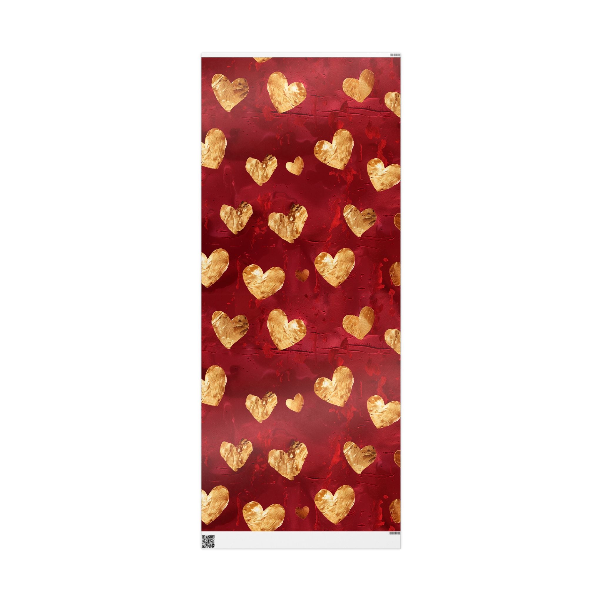 Valentine Red & Gold Heart Wrapping Paper — Romantic Gift Wrap for Valentine’s Day, Anniversaries, Weddings