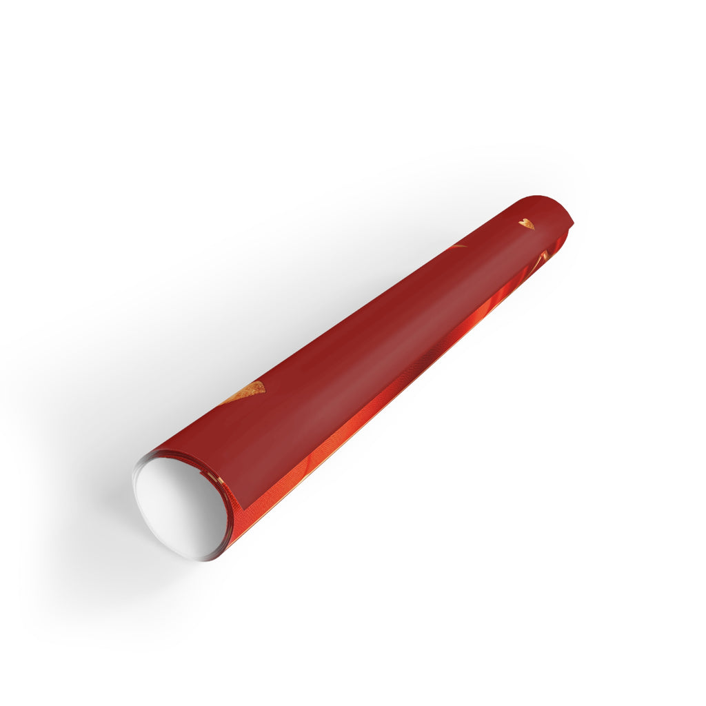 Red Heart Ribbon Gift Wrap Roll – Romantic Valentine’s Wrapping Paper
