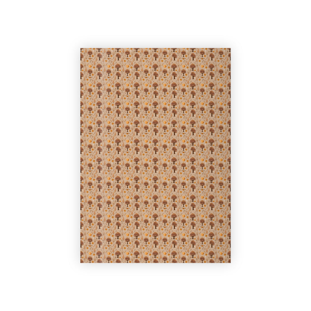 Autumn Leaves Kraft Gift Wrap Roll — Fall Floral Wrapping Paper