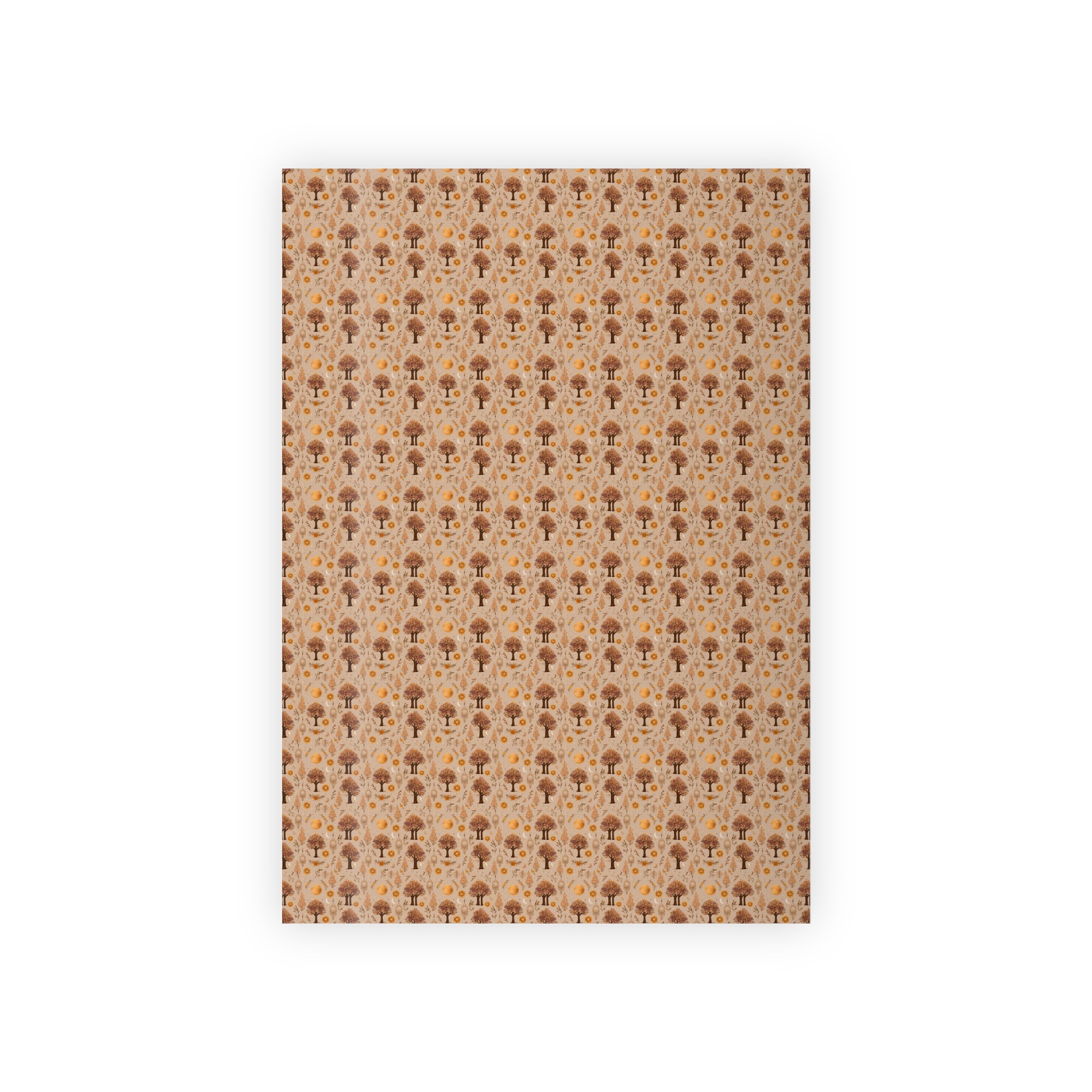 Autumn Leaves Kraft Gift Wrap Roll — Fall Floral Wrapping Paper