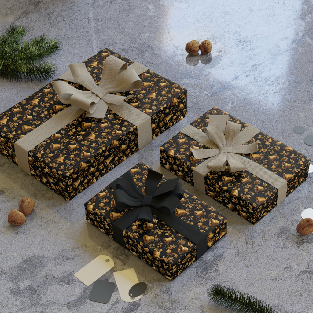 Gold Speckle Gift Wrap Roll — Luxurious Black & Gold Wrapping Paper for Holidays, Birthdays, Weddings