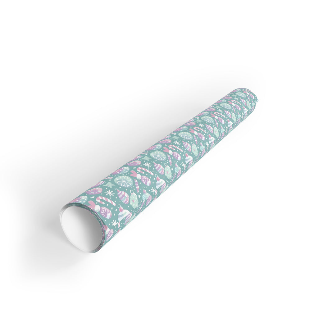 Floral Pastel Gift Wrap Roll — Mint & Pink Bouquet Pattern