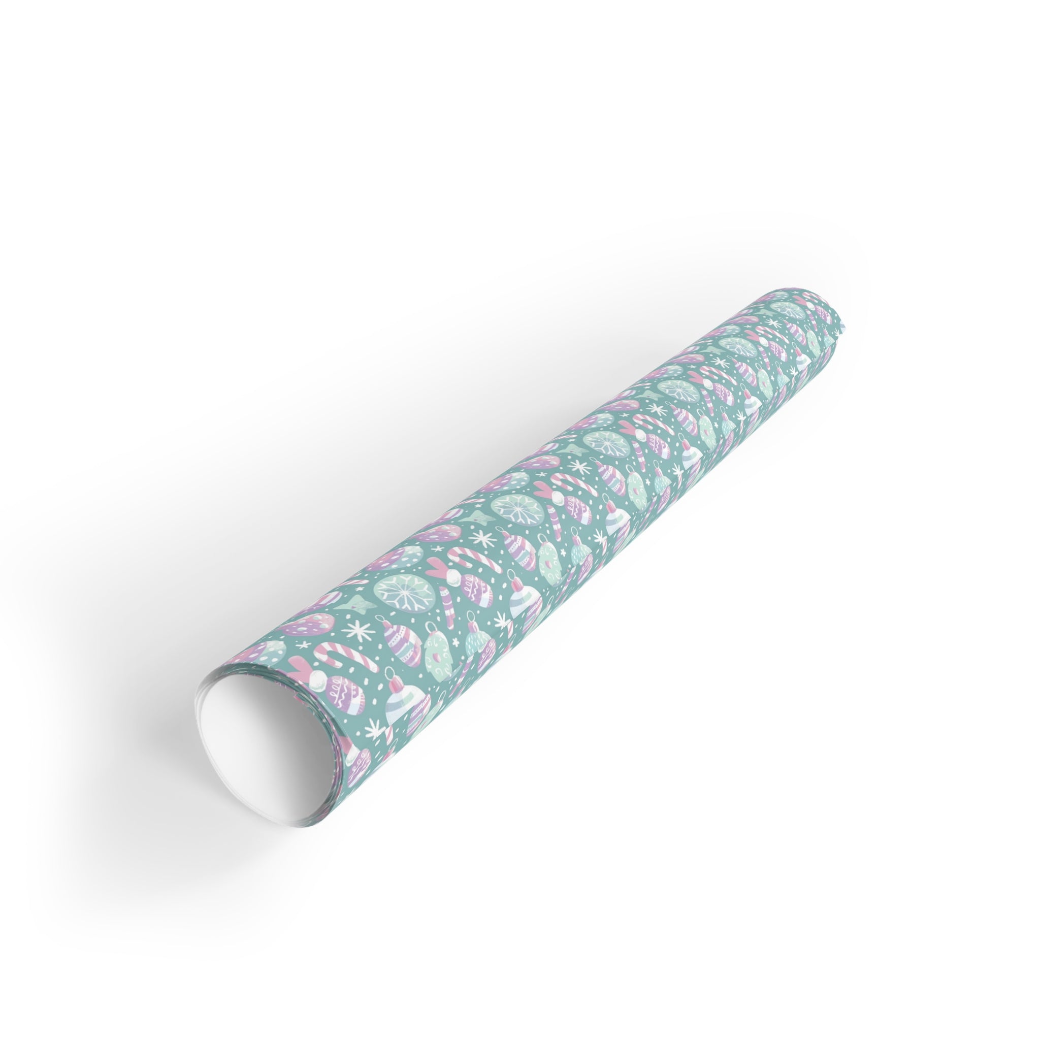 Floral Pastel Gift Wrap Roll — Mint & Pink Bouquet Pattern