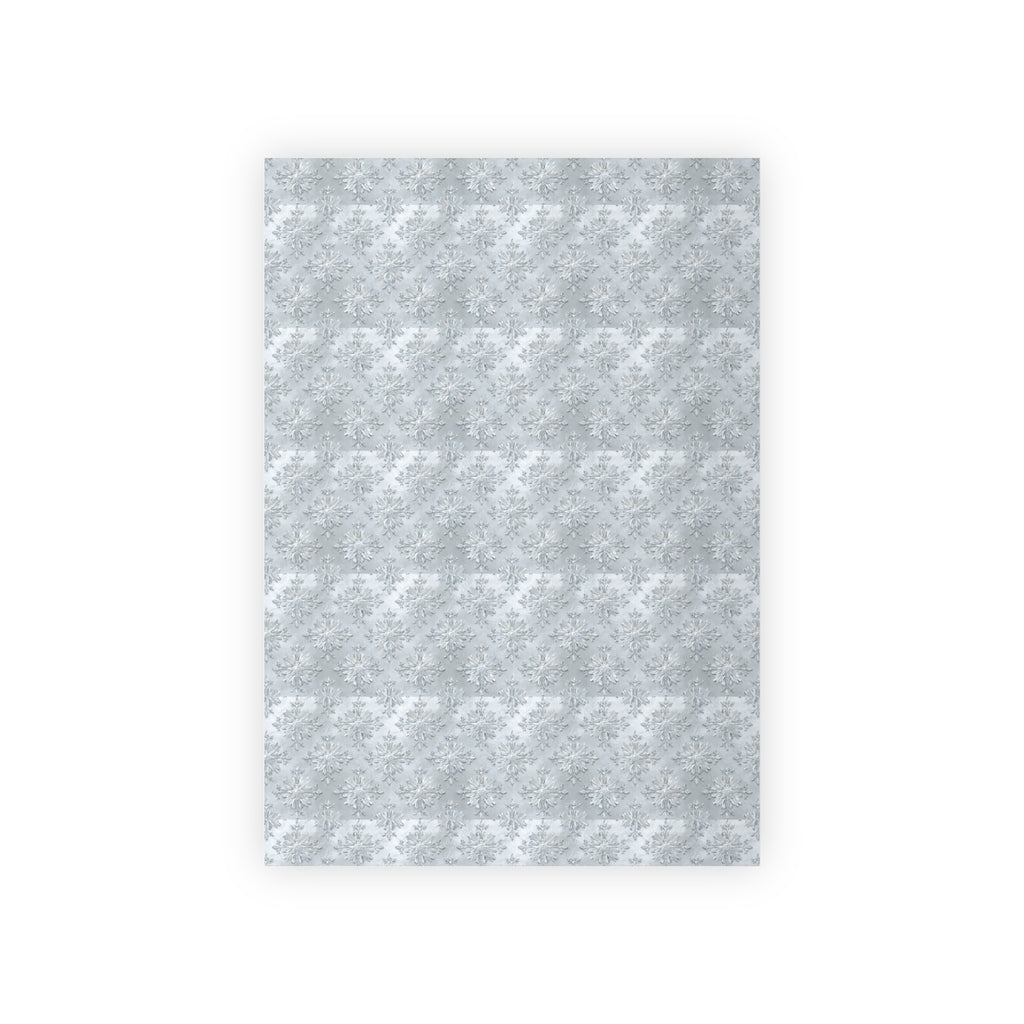Silver Snowflake Wrapping Paper Roll — Winter Holiday Gift Wrap