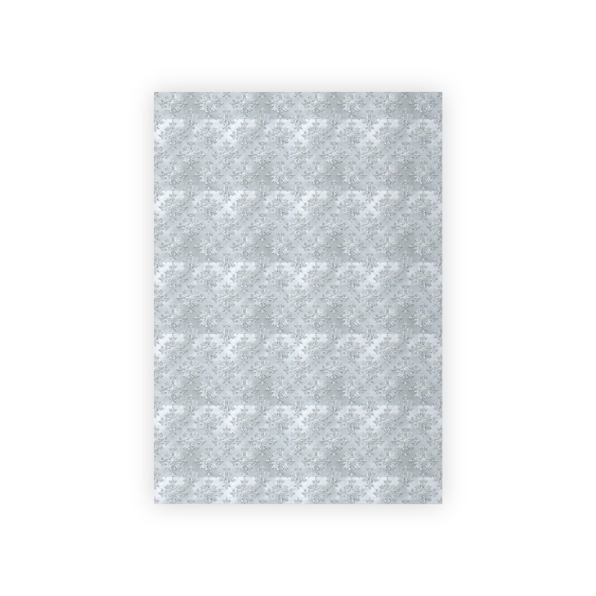 Silver Snowflake Wrapping Paper Roll — Winter Holiday Gift Wrap