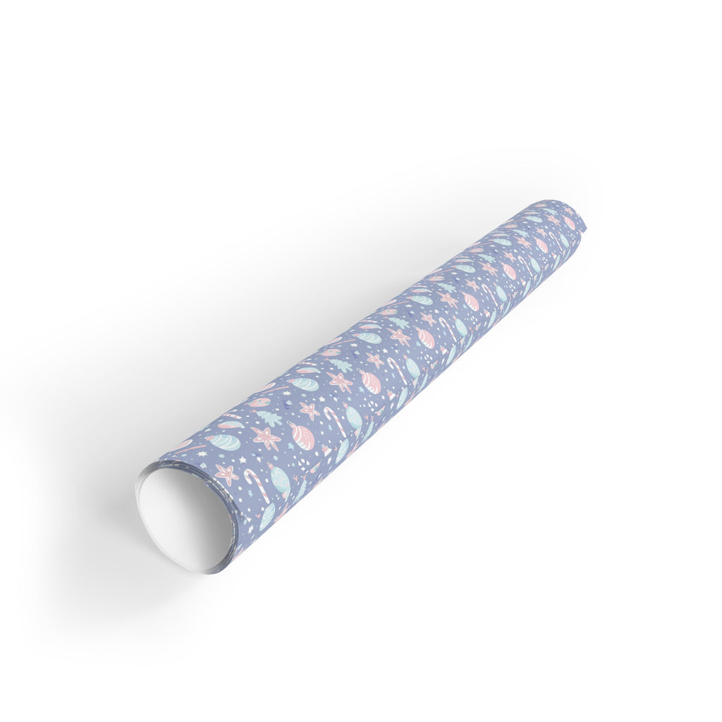 Pastel Raindrops Gift Wrap Roll — Blue Floral Pattern Wrapping Paper for Baby Showers & Spring Gifts