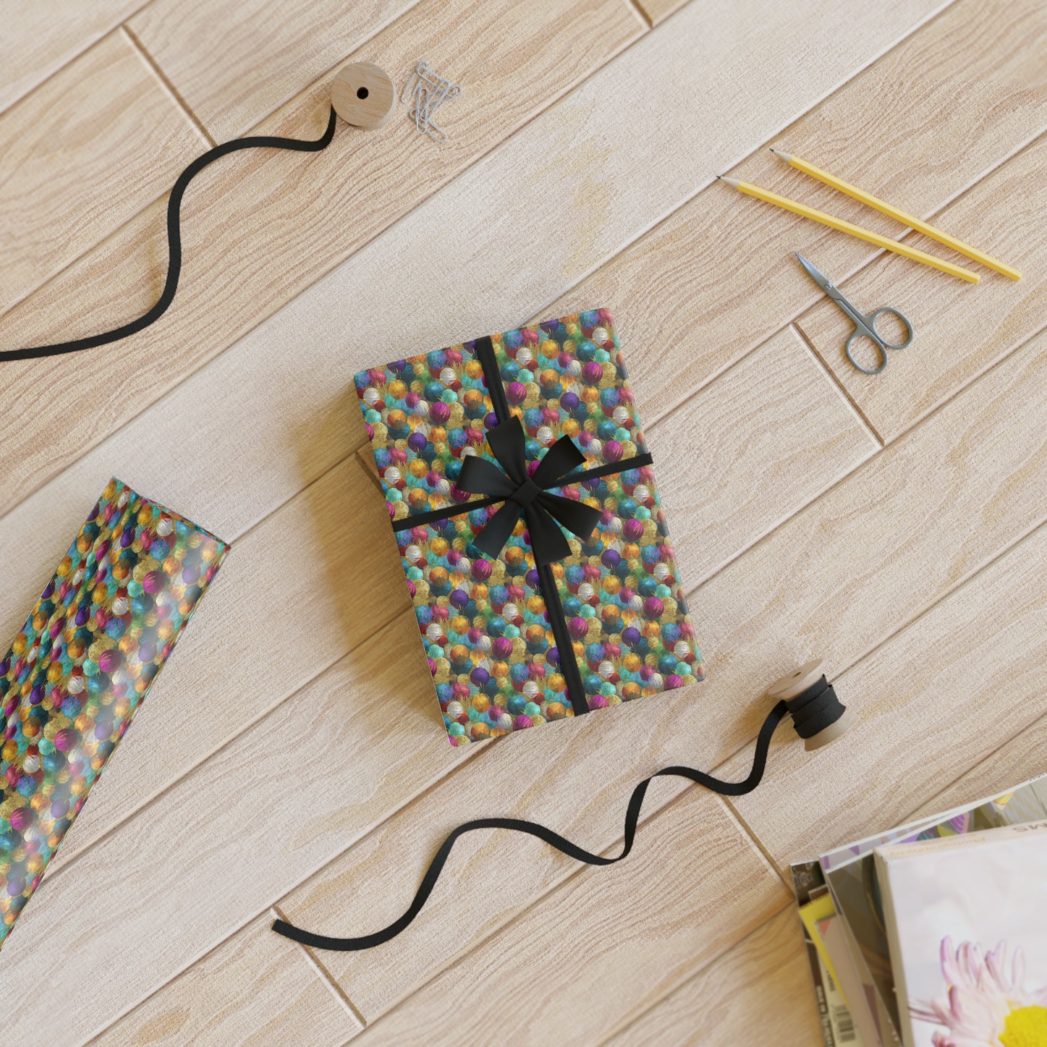 Colorful Confetti Gift Wrap Roll — Party Celebration Wrapping Paper