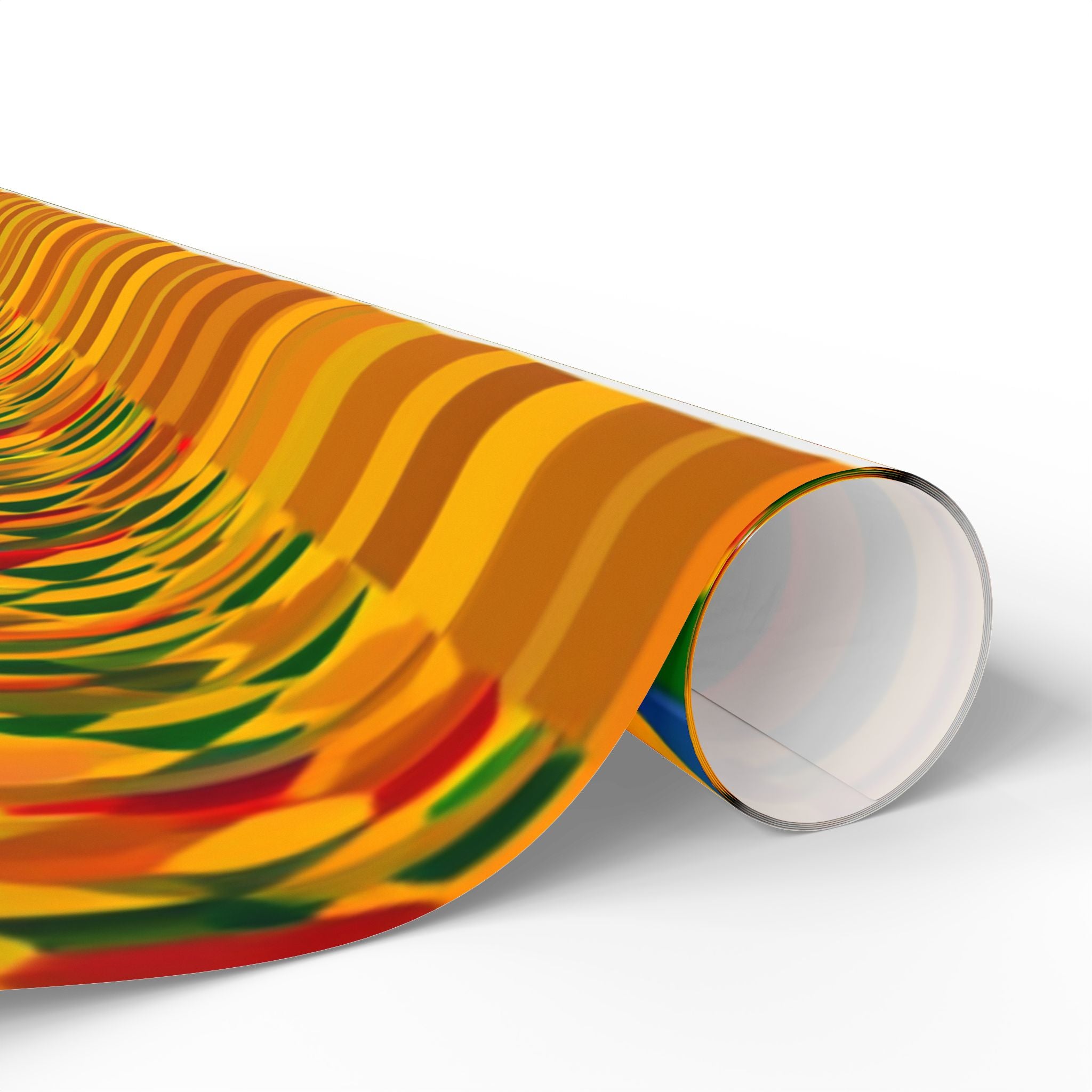 Kente-Inspired African Pattern Wrapping Paper Roll — Vibrant Gold & Multicolor Gift Wrap