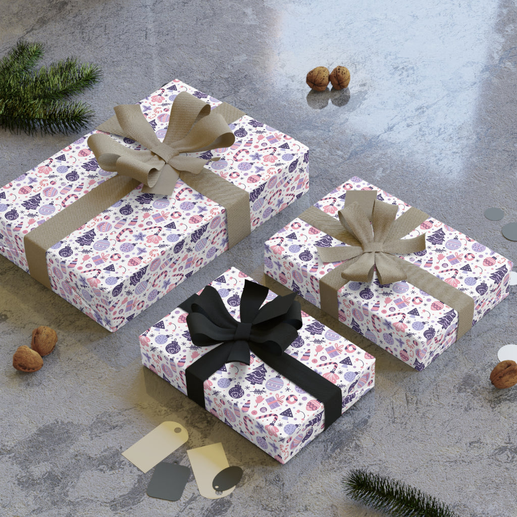 Floral Hearts Gift Wrap Roll — Pink & Lavender Patterned Wrapping Paper