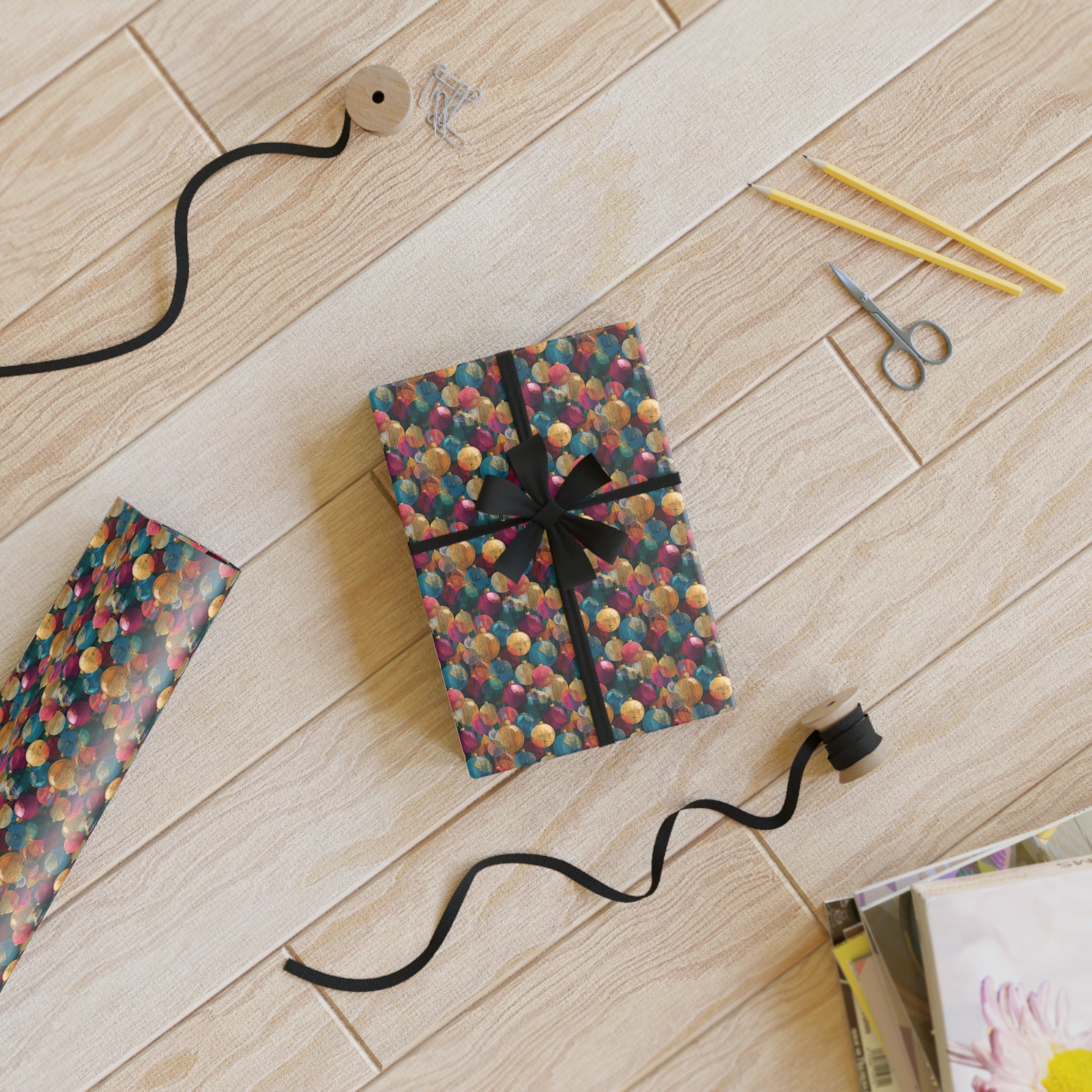 Balloon Pattern Gift Wrap Roll — Colorful Birthday & Party Wrapping Paper