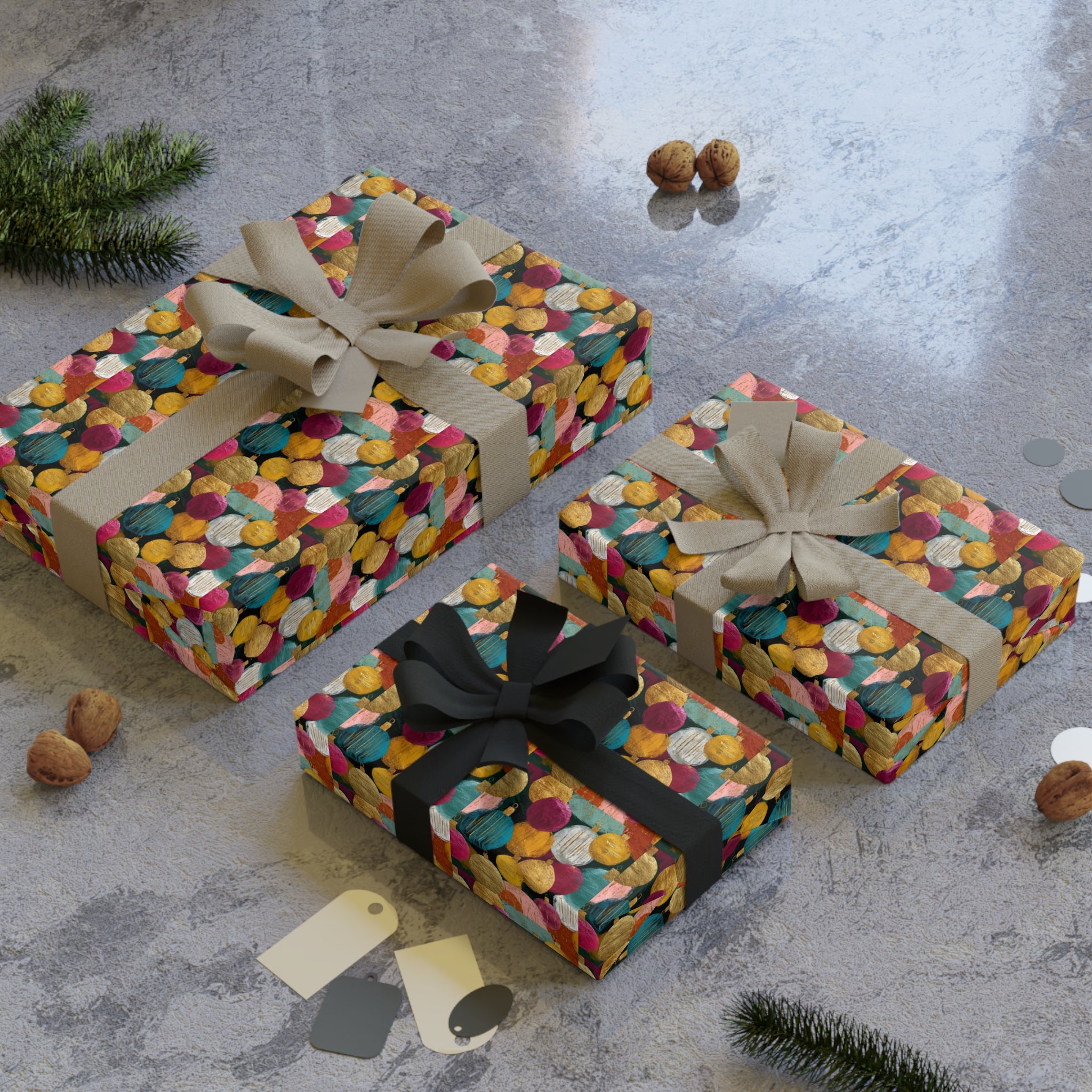Colorful Confetti Gift Wrap Roll — Festive Party & Birthday Wrapping Paper