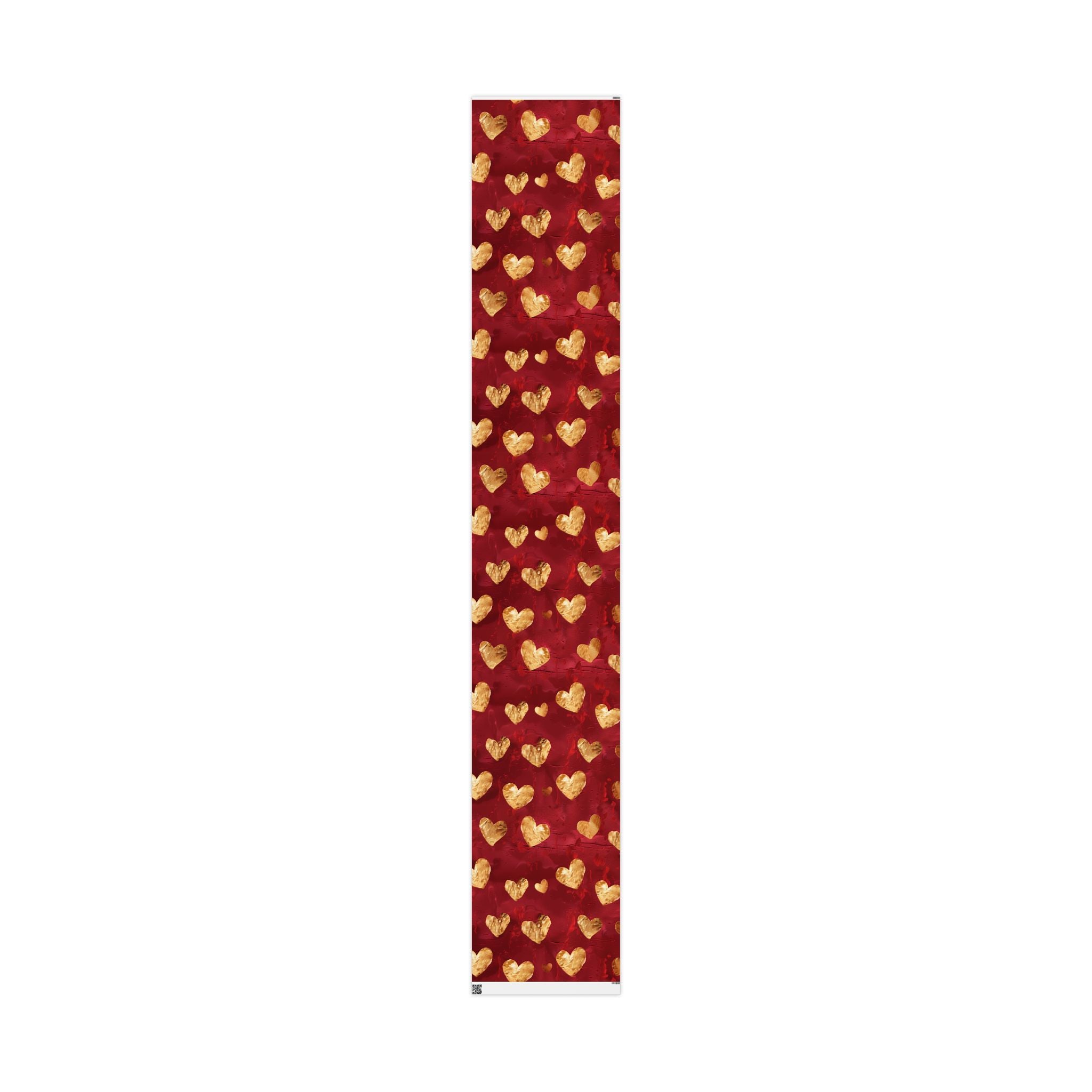 Valentine Red & Gold Heart Wrapping Paper — Romantic Gift Wrap for Valentine’s Day, Anniversaries, Weddings