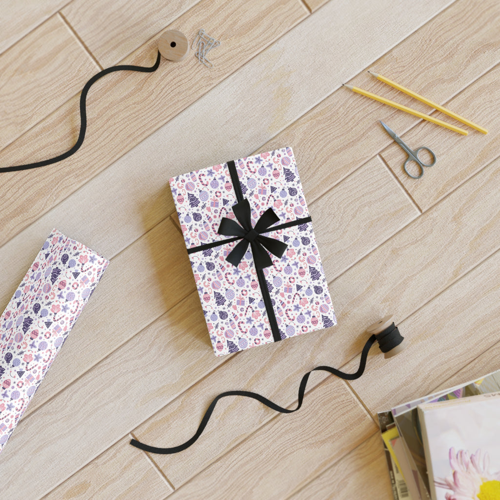 Floral Hearts Gift Wrap Roll — Pink & Lavender Patterned Wrapping Paper
