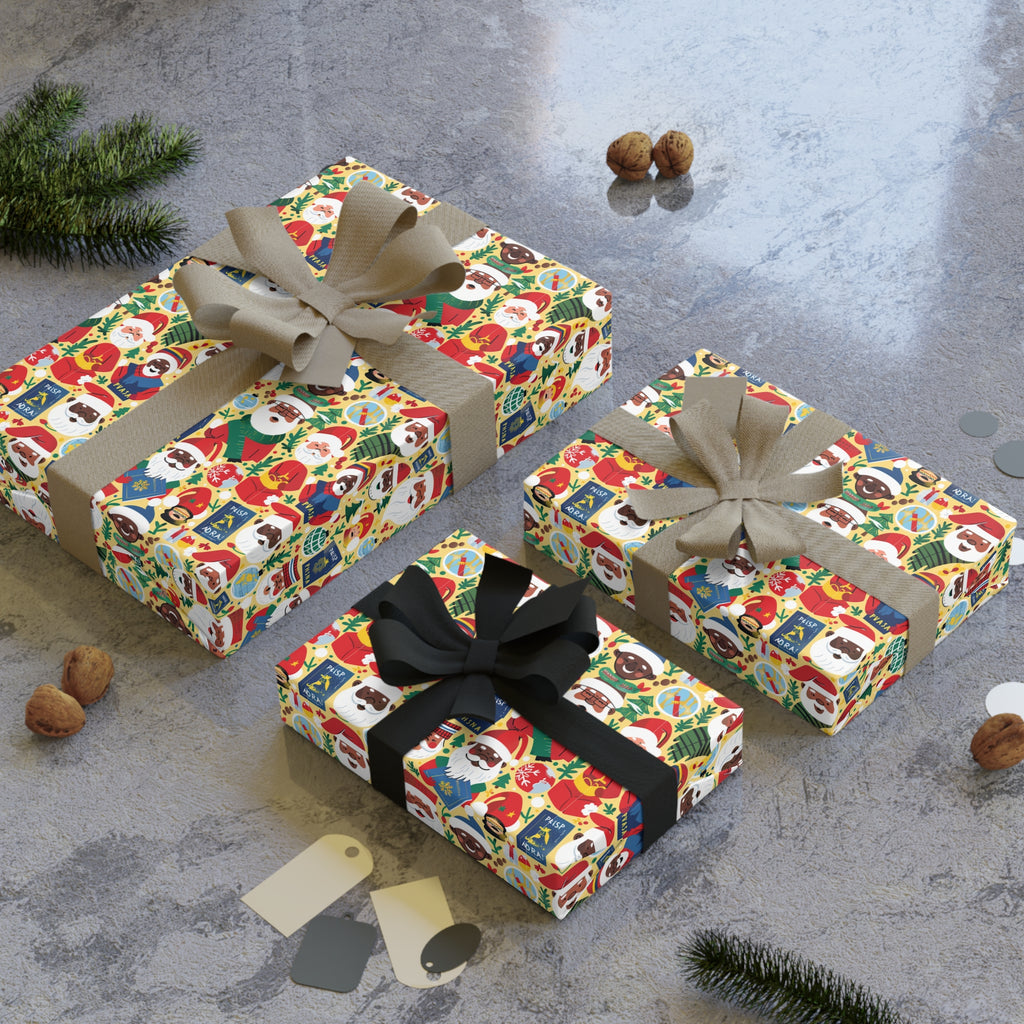 Christmas Santa Pattern Gift Wrap Roll – Festive Holiday Wrapping Paper