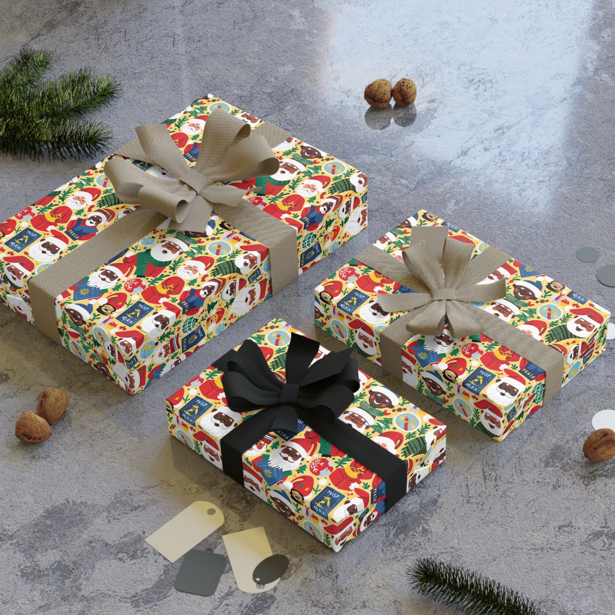 Christmas Santa Pattern Gift Wrap Roll – Festive Holiday Wrapping Paper