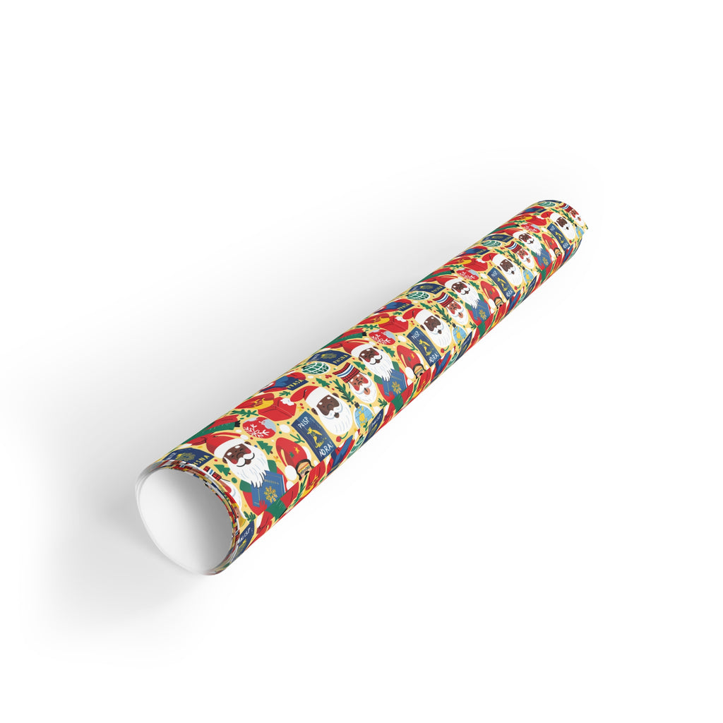Christmas Santa Pattern Gift Wrap Roll – Festive Holiday Wrapping Paper