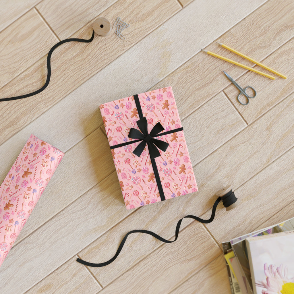 Floral Pink Gift Wrap Roll — Cute Flower Pattern Wrapping Paper for Birthdays & Baby Showers